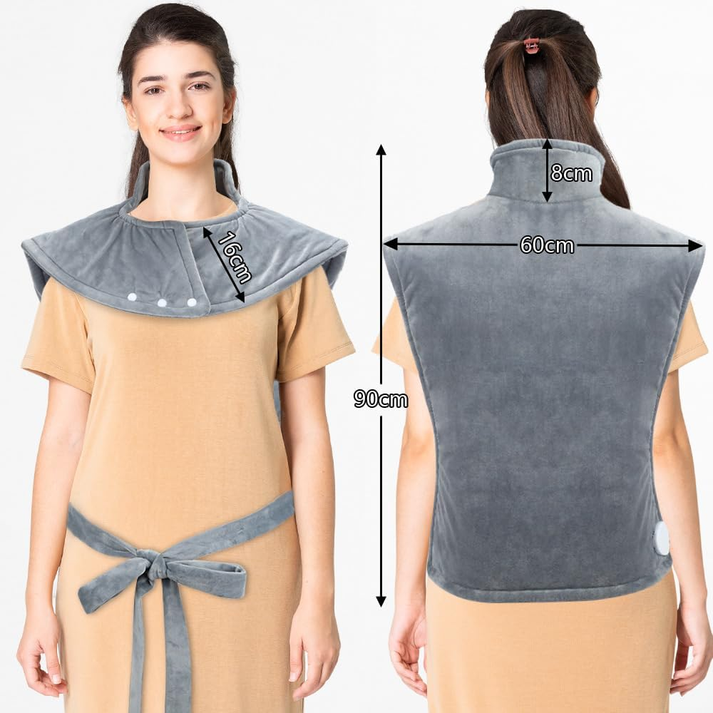 Yakiter Heat Pad, Electric Heating Pads for Back Pain Relief, Neck and Shoulders,Large Size Heat Pack,10 Heat Levels, 3 Time Settings