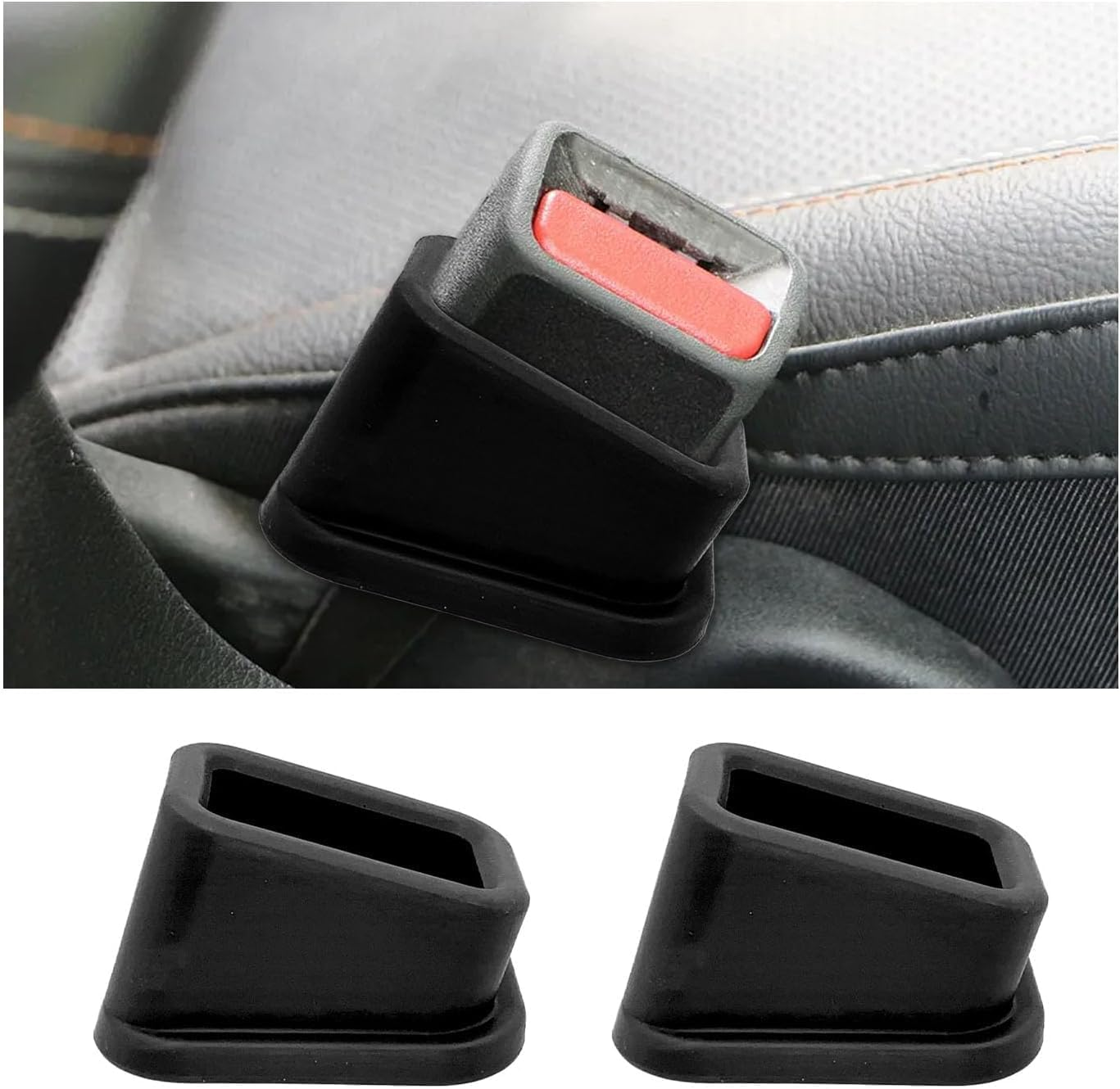 2 PCS Car Seat Belt Buckle Holder, Silicone Auto Seatbelt Buckle Booster, Easy Access Seat Belt Buckle Guard Cover for Kids, Universal Safety Seat Accessories for Most Cars (Black, One Size) image number 4