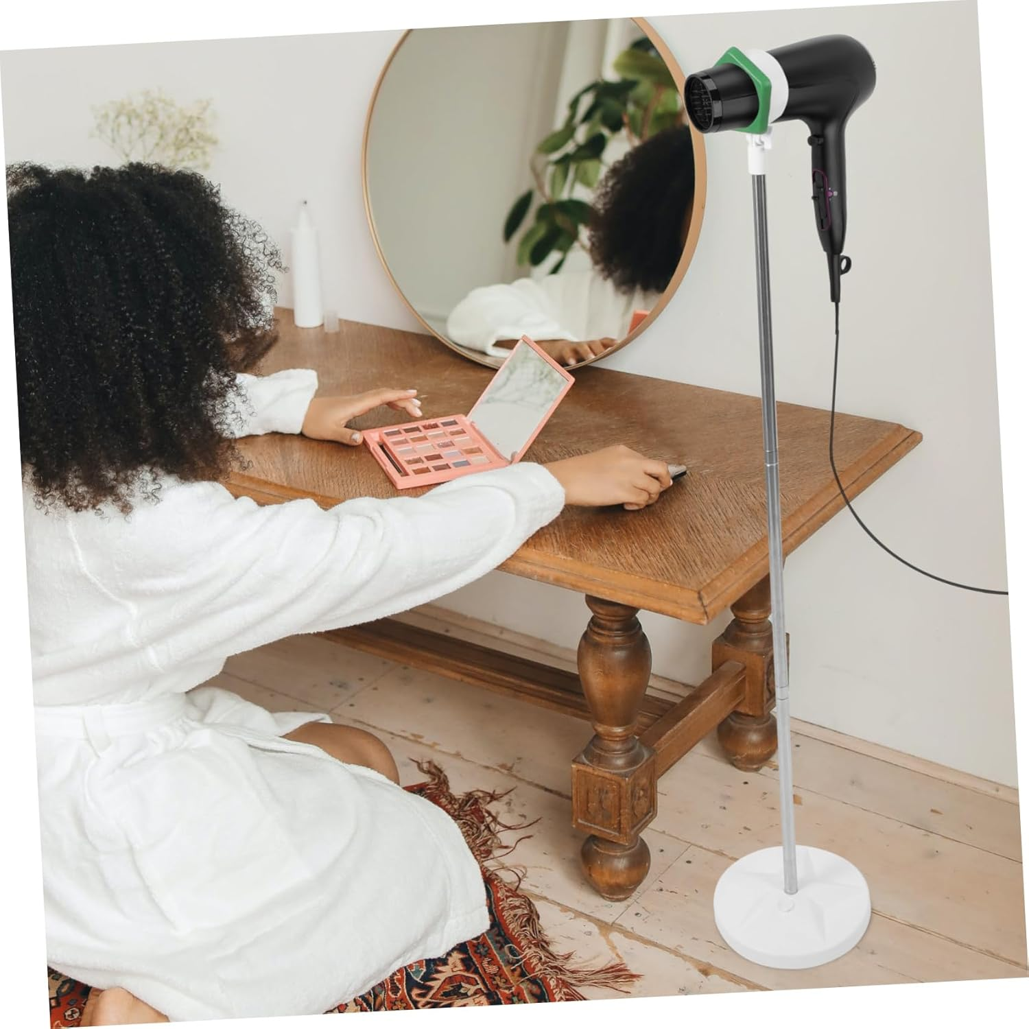 CLISPEED Lazy Hair Dryer Stand with Height Hands Storage Rack for Easy Access to Hair Dryer Compact Vertical Design for Home Salon Use image number 4