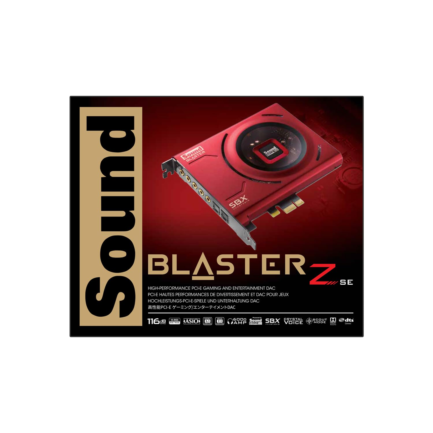 Creative Sound Blaster Z SE Internal Pci-E Sound Card and DAC Headphone Amplifier 116Db SNR Discrete 5.1/Virtual 7.1 Surround Dolby Digital DTS