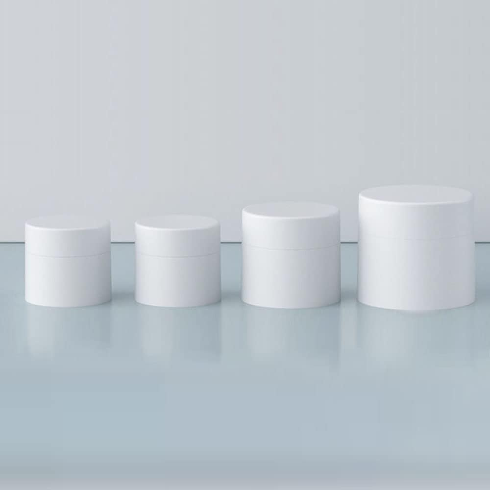 10 Pcs 50Ml White PP Plastic Scrub Face Cream Jar Container with Lids and Inner Empty Refillable Cosmetic and DIY Sample Containers Cases image number 4