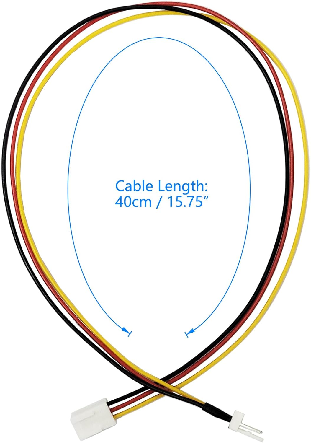 10PCS 3-Pin PC Fan Power Extension Cable Male Plug to Female Socket Connector Wire Cooling Fans for Cooling down Computer CPU Temperature (40Cm / 15.75 Inches Length)