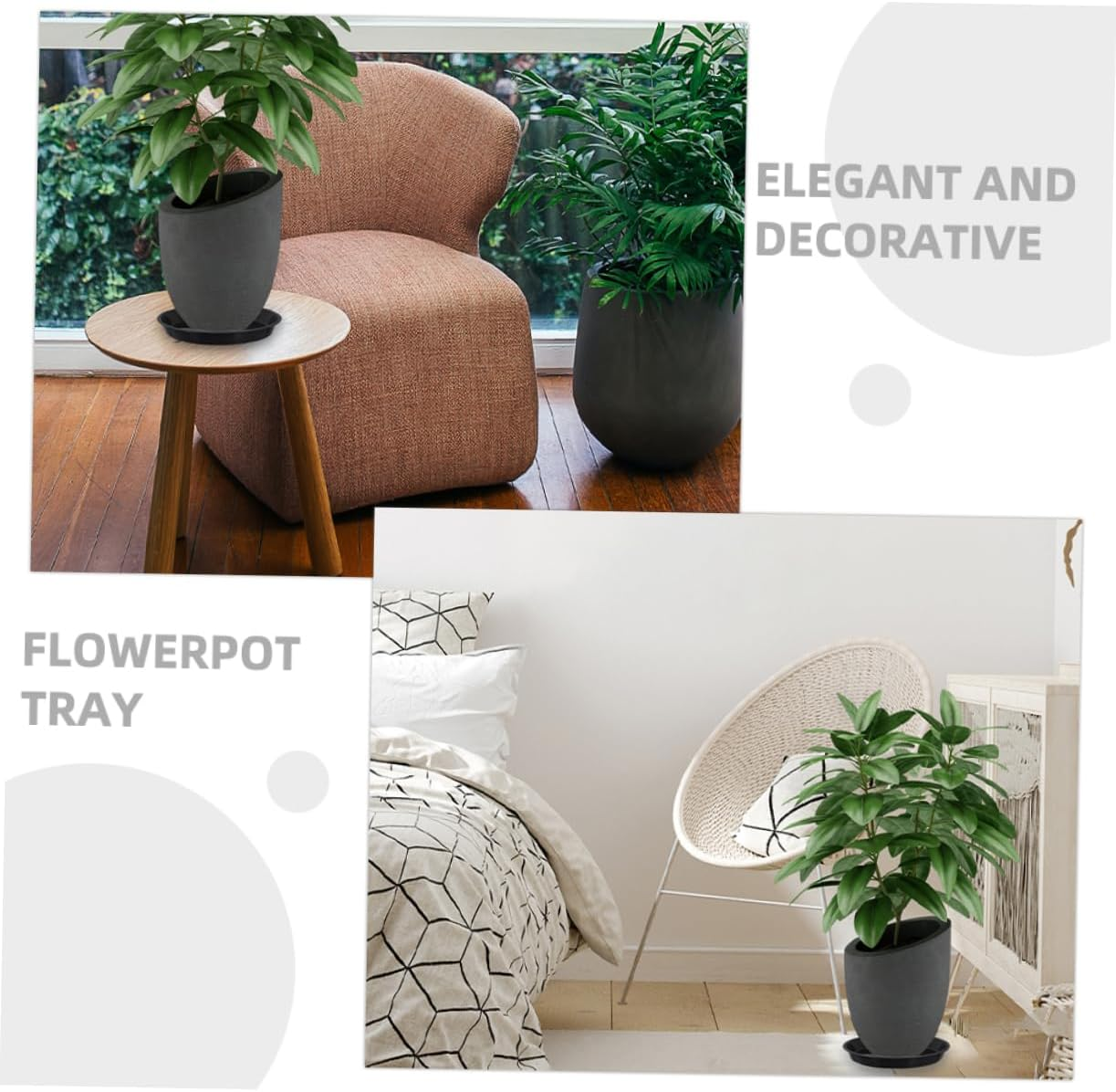 8Pcs Plant Saucers Plant Trays Drainage Versatile for Indoor Gardening image number 2