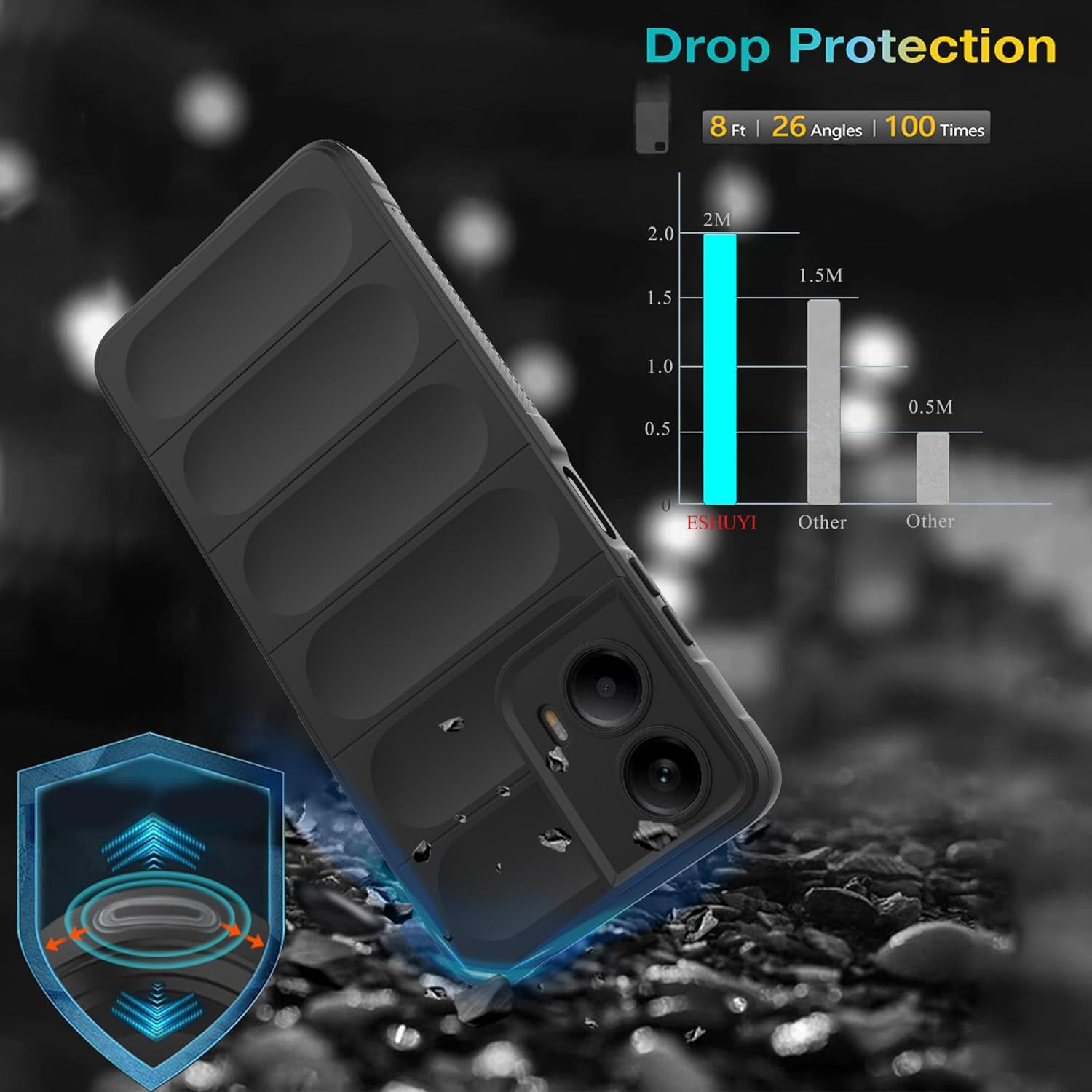 ESHUYI&reg; Liquid Silicone Case for Motorola Moto G24/Moto E14/G04/G04S with Antibacterial Protection and Scratch-Resistant Soft Microfibre Lining, All-Round Protection Shockproof Mobile Phone Case image number 5