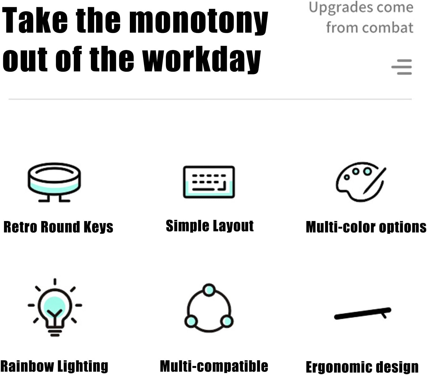 87 Keys Typewriter Style Mechanical Gaming Keyboard, Colorful Backlit Retro Punk round Keycaps Keyboard, anti Ghosting Hot Swap USB Wired Keyboards, for Gamers, Typists (Black) image number 4