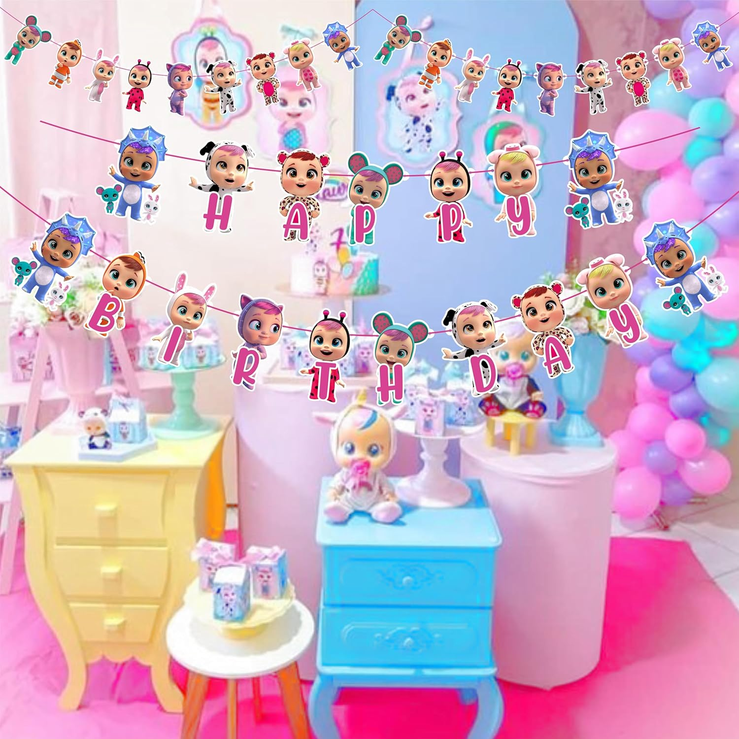 Cric Babes Theme Birthday Party Supplies &ndash; Glam Cricket Birthday D&eacute;cor for Girls &ndash; Pink & Black Sports Party Set with Banner, Cake Topper, & More image number 5