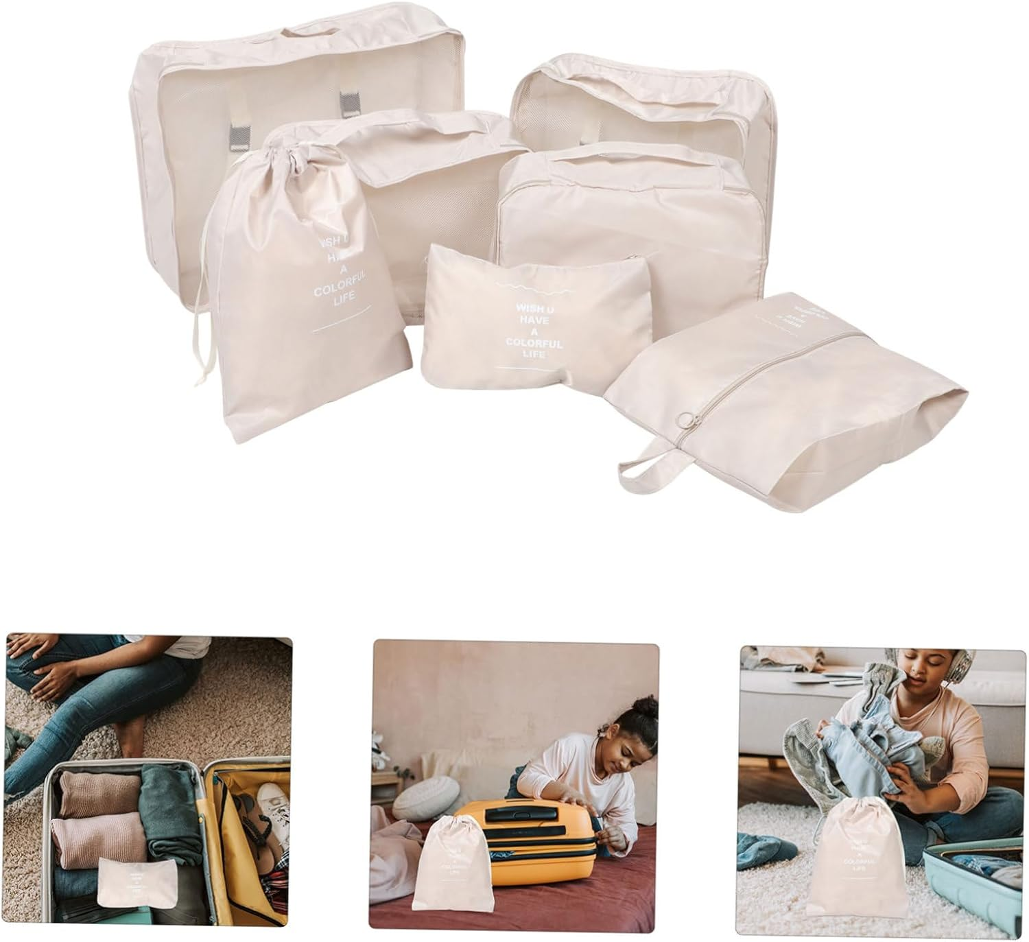 GAROZATION 7-Piece Packing Cubes Set Travel Clothes Organizer Suitcase Packing Cubes Toiletries Makeup Bag Suitcase Accessories Luggage Organizer Travel image number 5