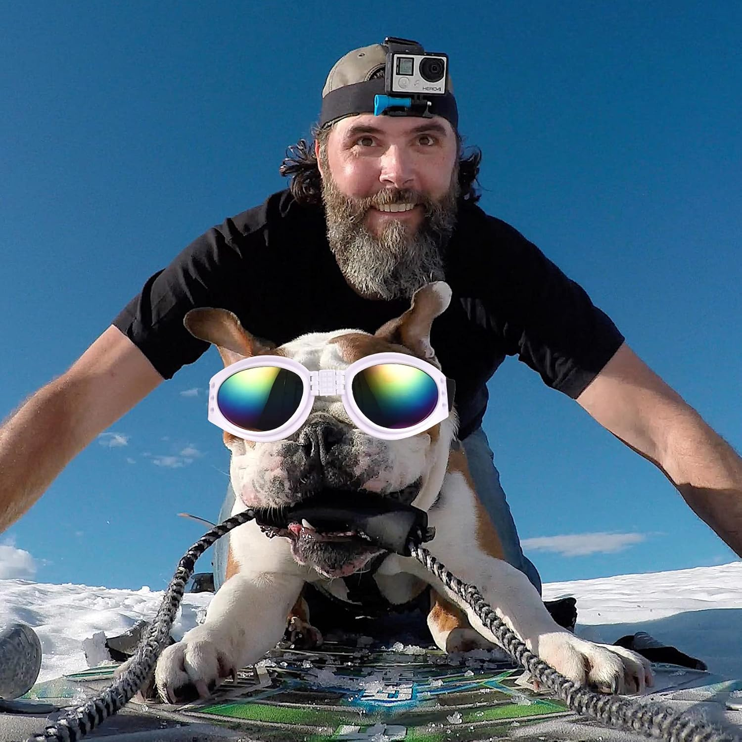 JIABEIUS Pet Goggles Dog Sunglasses, Dog Sunglasses Windproof Puppy Goggles Anti-Fog UV Protection Sun Glasses for Cat&Small Dogs (Pink) image number 2