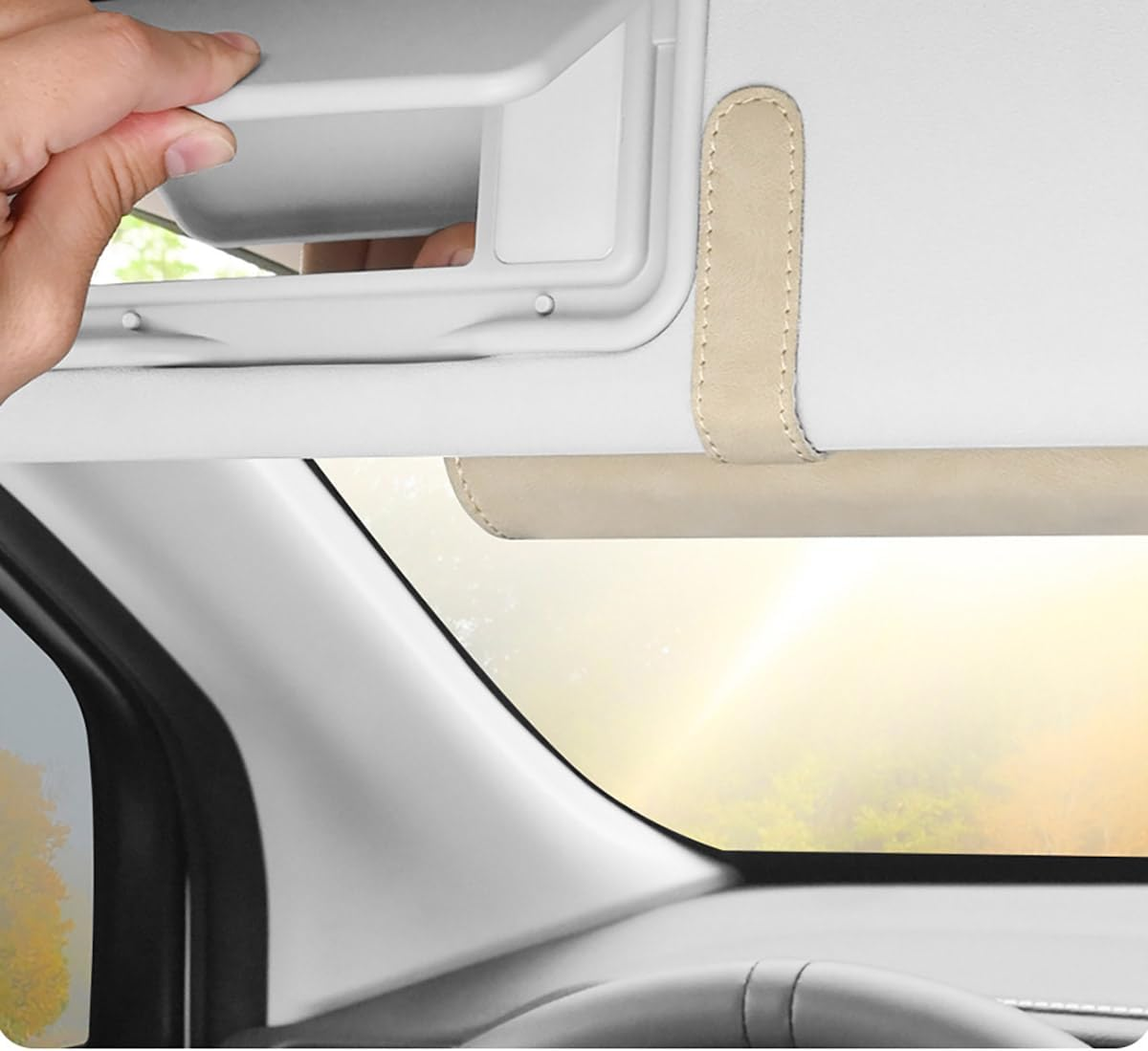 AIMALL Car Visor Eyeglasses Holder, Safety Sunglasses Clip, Easy Clip Design, Non-Slip Grip to Prevent Scratches, Size: 6.5" X 1.77" X 2.75" - Brown image number 6