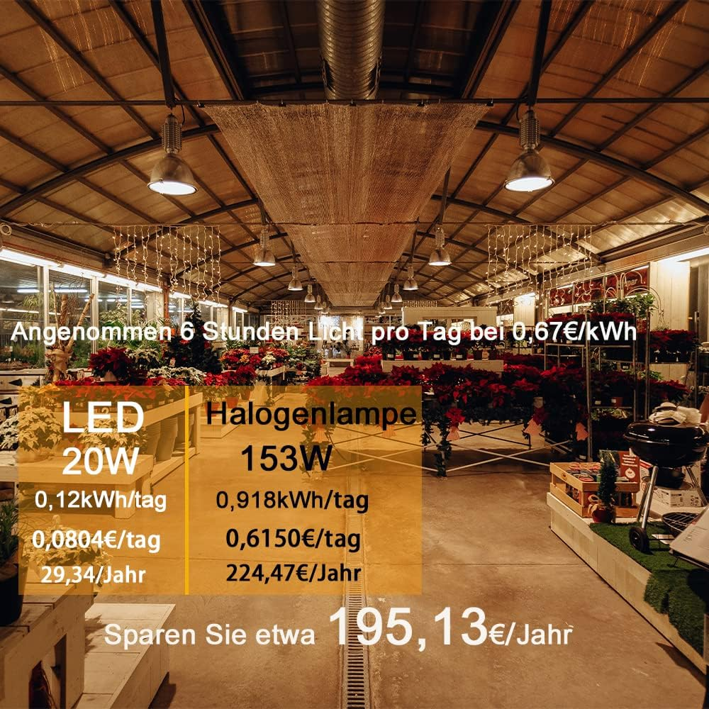 Feileman E27 LED Warm White 20 W Super Bright Light, 3000 K LED Light Bulb E27 20 W 2500 LM Replaces 153 W Halogen Bulb A65 LED Bulb High Brightness Ultra Bright Non-Dimmable Pack of 3 image number 1