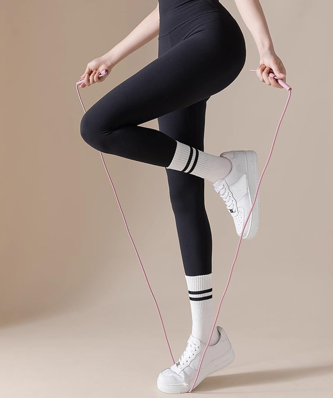 5 Pairs Grip Pilates Socks for Women, Non Slip Yoga Athletic Long Crew Socks for Barre Ballet Gym Workout - 5 Pairs (Multicolor) image number 3