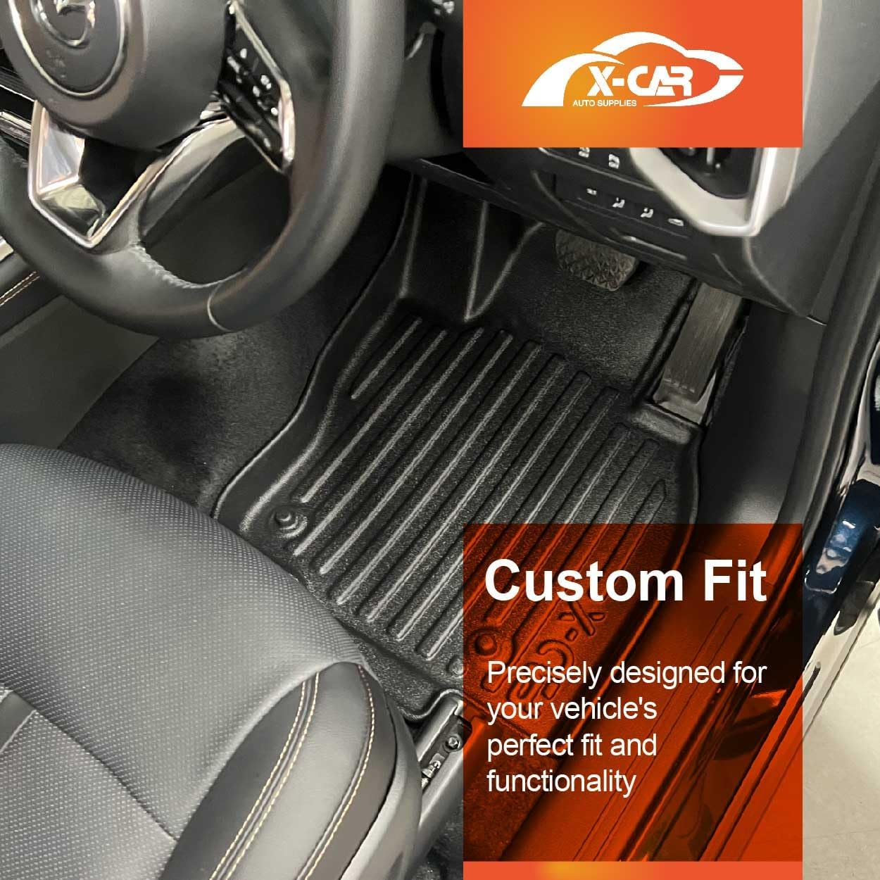 X-CAR 3D Floor Mats for Mazda CX-60 CX60 2023-2025 Heavy Duty All-Weather Carpet Liners image number 6