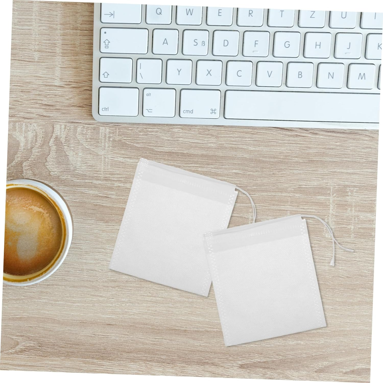 100Pcs Drawstring Tea Bags Loose Leaf Tea Strainers Paper Filter Bags for Brewing Infusers Suitable for Kitchen and Home Use 9X10Cm image number 6