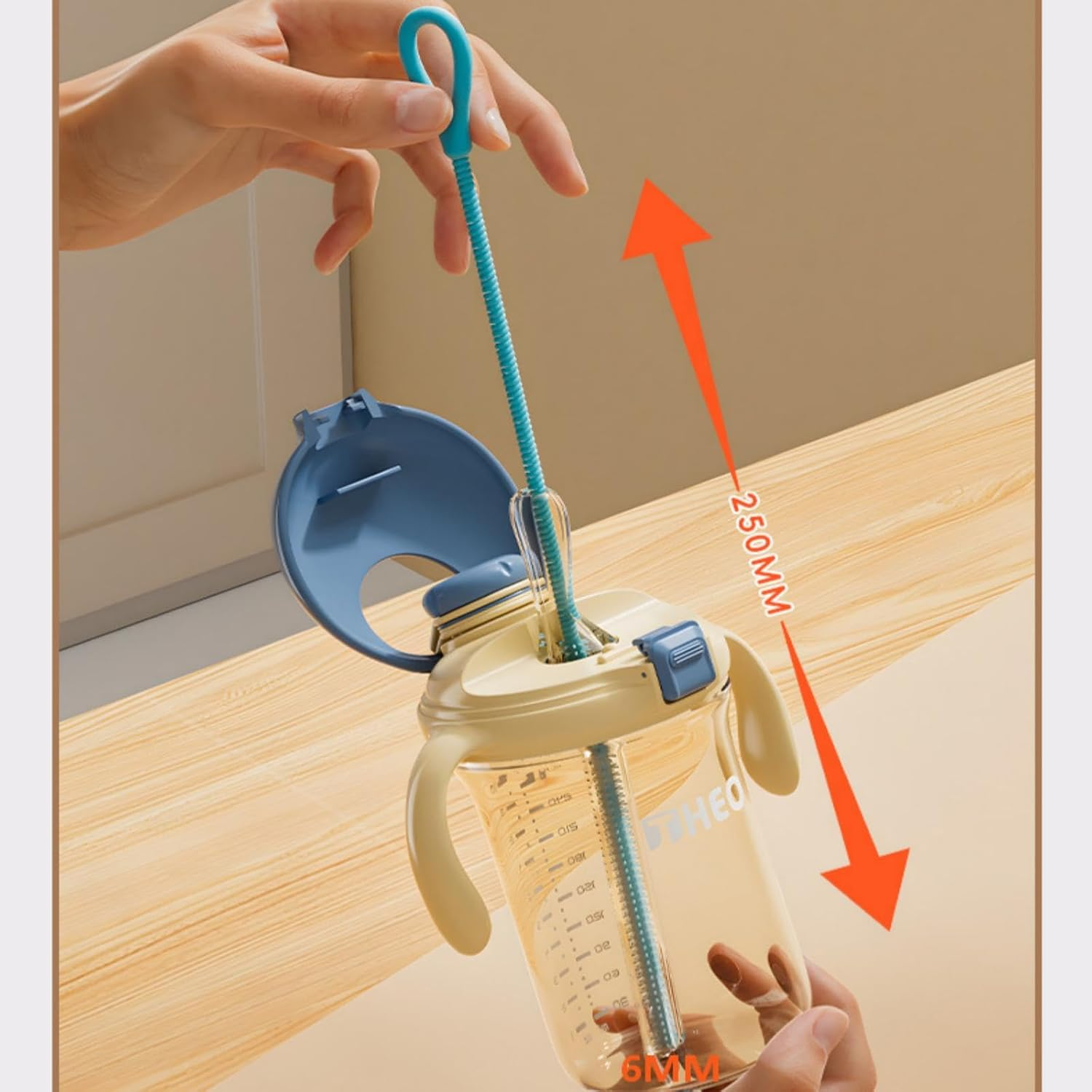 Silicone Straw Cleaner Brushes &ndash; Reusable, Bendable & Food-Grade with Non-Slip Handle | 6 Pack Multi-Colour Set for Straws, Bottles & Narrow Spaces (6Mm Diameter, 25Cm Length) image number 3