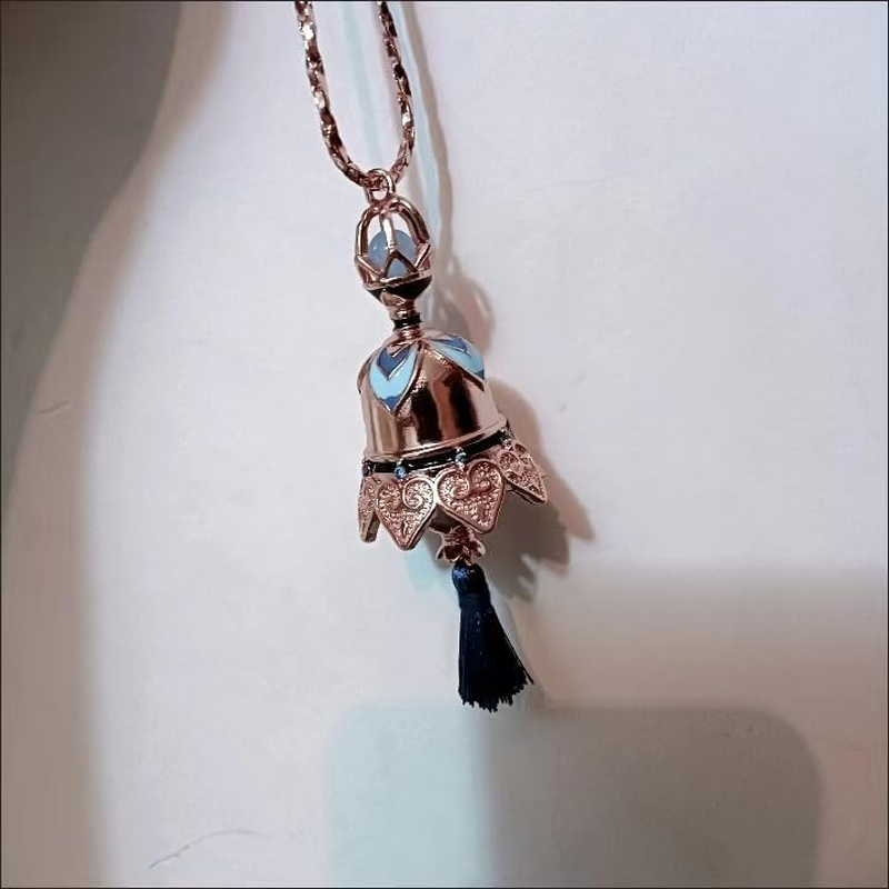 Ealipoi Scaramouche Necklace Anime Genshin Cosplay Pendant Wanderer Cosplay Accessories Alloy Bell Prop, Medium, Zinc, Agate image number 2