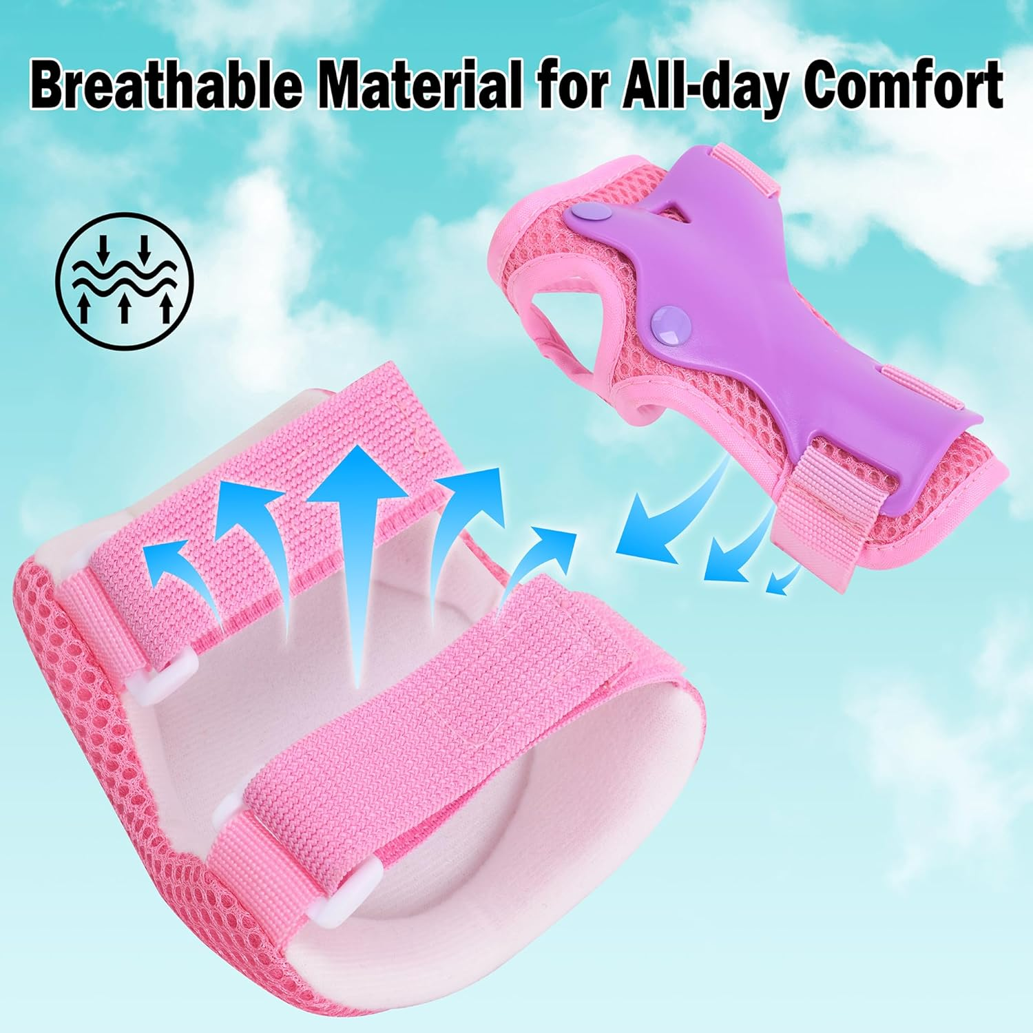 Kids Protective Gear, Knee Pads Elbow Pads with Wrist Guards for Roller Skating Cycling Skateboard Bike Scooter Rollerblade Safety Gear for Kids 2-7 Years Old