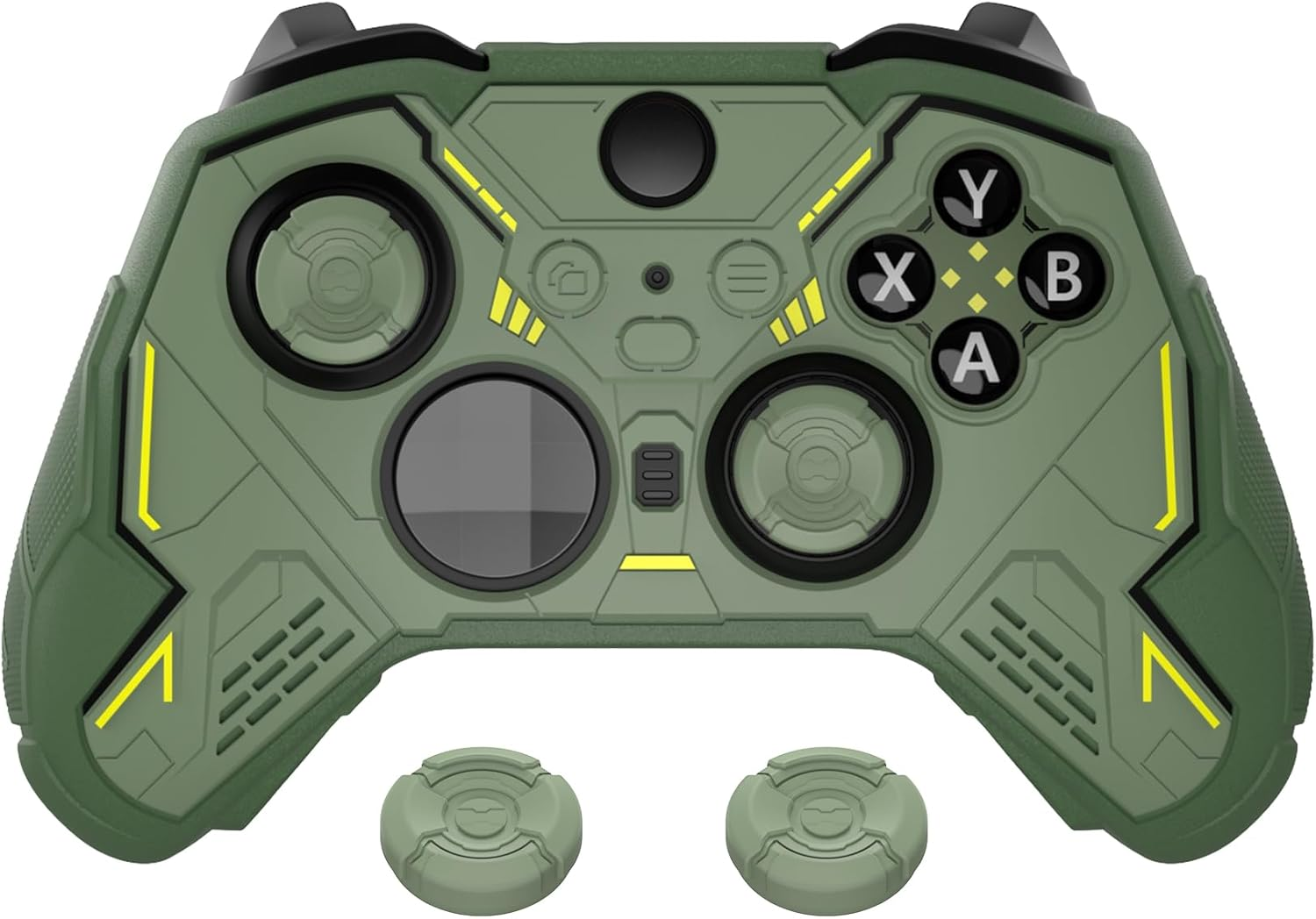 Playvital Stellar Mecha Silicone Cover Skin for Xbox Elite Series 2 & Elite Series 2 Core, Non-Slip Grip Protector for Xbox Elite 2 with Thumb Grips & Stickers, Army Green & Racing Green image number 5