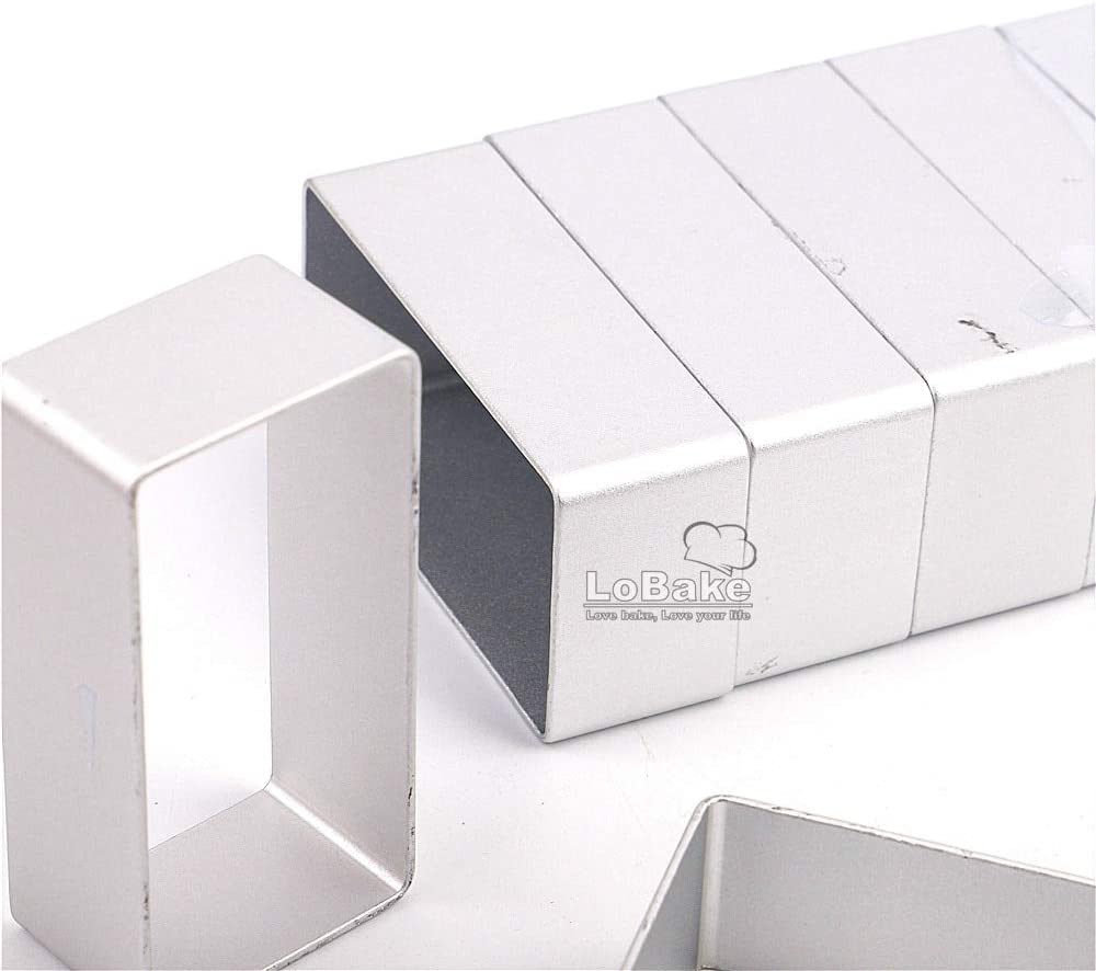 2.1Cm Height Lengthened Rectangle Aluminium Pineapple Cake Mold Stainless Steel Press Stamp Fondant Cookie Biscuit Molds DIY image number 4