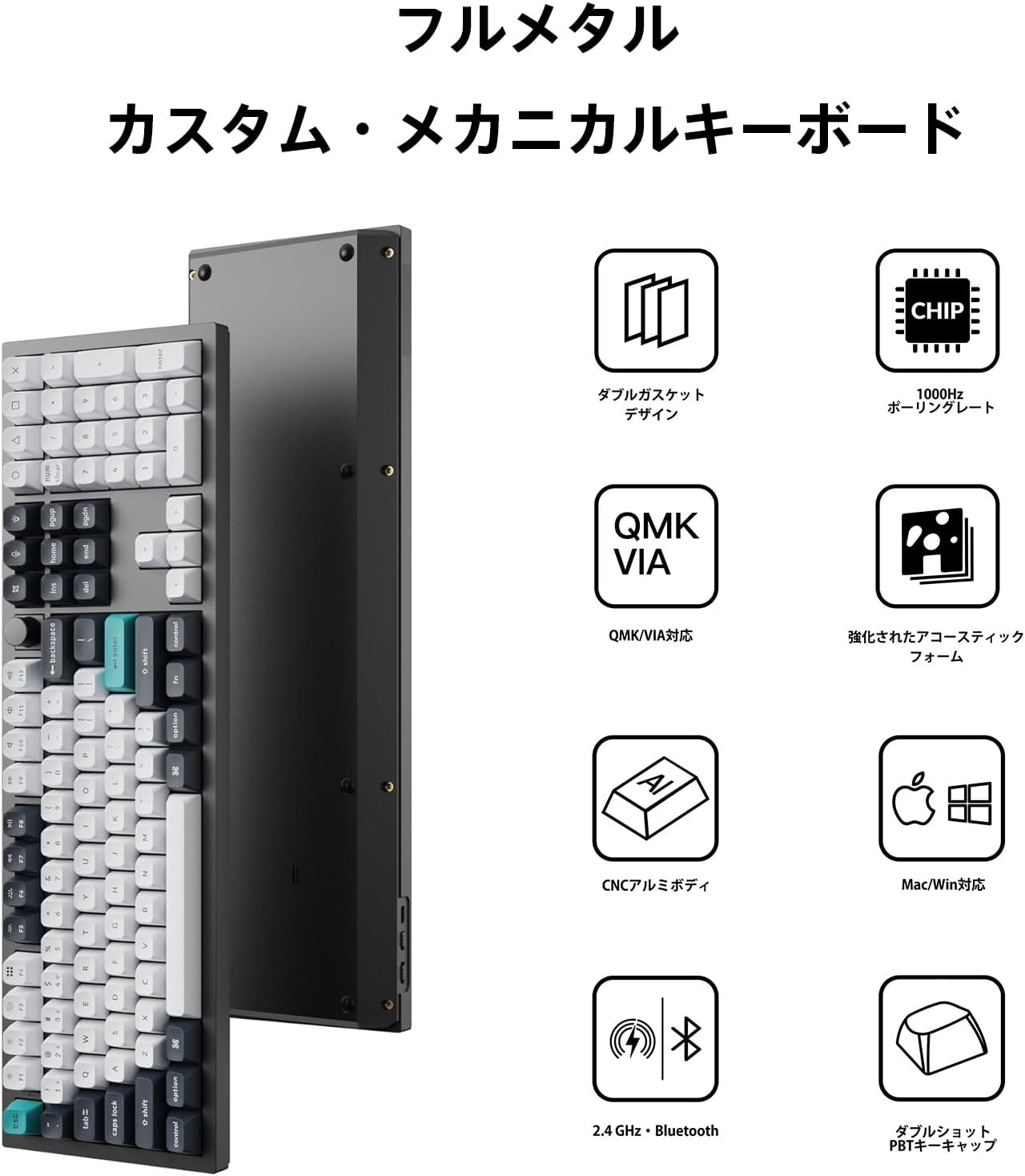 Keychron Q6 Max QMK/VIA Bluetooth Wireless /2.4 Ghz/Usb-C Wired Custom Mechanical Keyboard, Full Size Programmable Knob RGB Backlit Hot-Swappable Gateron Banana Switch for Mac Windows Linux - Black image number 3