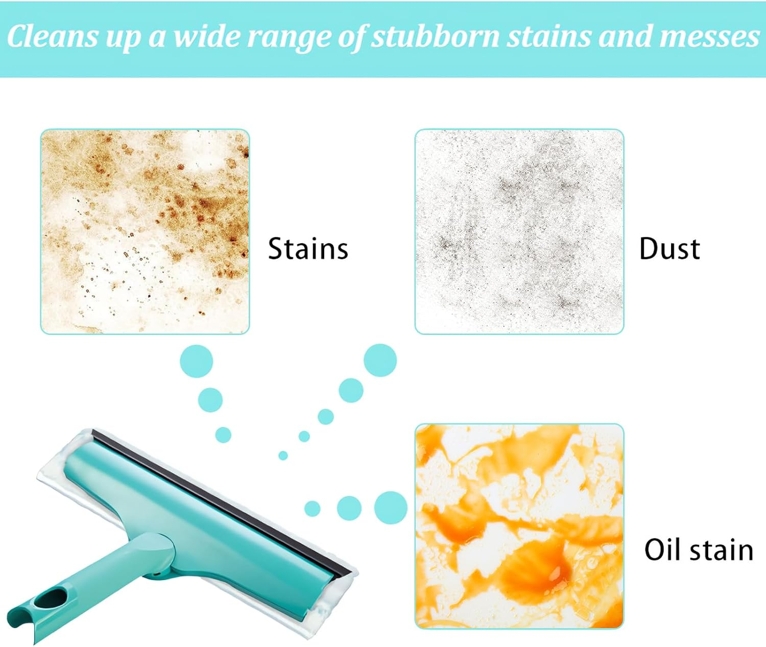 Pack of 3 Window Wiper Replacement Cover Microfibre Replacement Cover Streak-Free Window Cleaning Replacement Mop Cloth Cover Wide for Window Wiper Window & Frame Cleaner L 33 Cm X 6.5 Cm image number 1