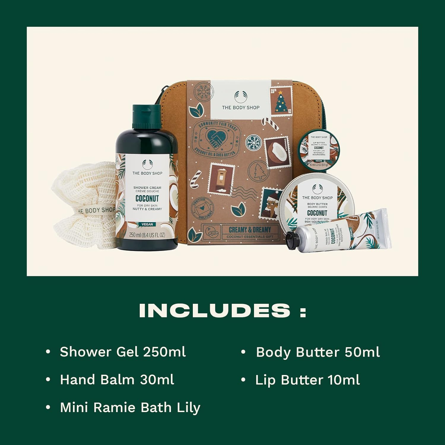 The Body Shop Creamy & Dreamy Coconut Essentials Gift Set &ndash; Hydrating & Rejuvenating Skincare for Very Dry Skin &ndash; Vegan &ndash; 5 Items image number 2