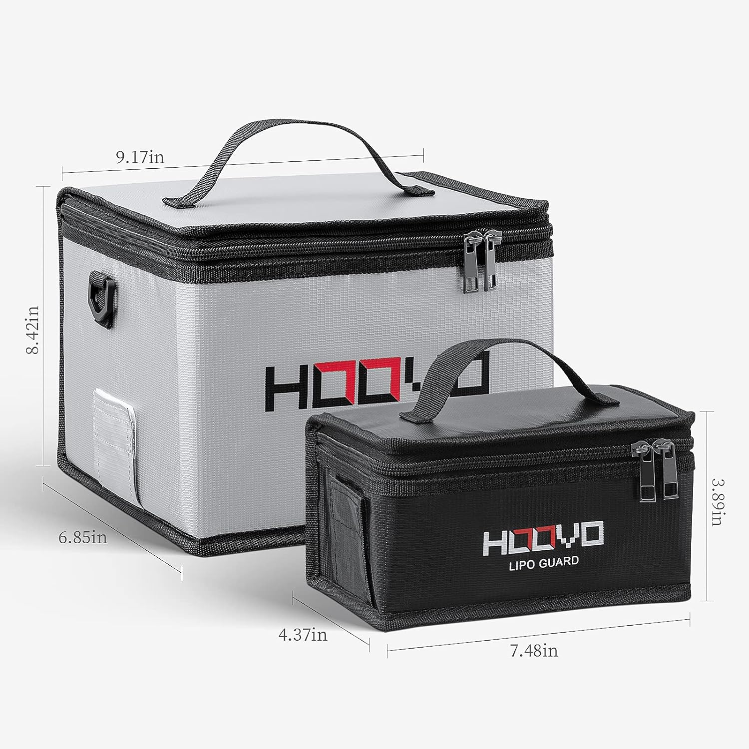 HOOVO Lipo Bag Fireproof, Explosion-Proof Lipo Battery Safe Bag Lipo Guard Safe Bag for Storing and Charging Lipo Batteries with Double Zip image number 6