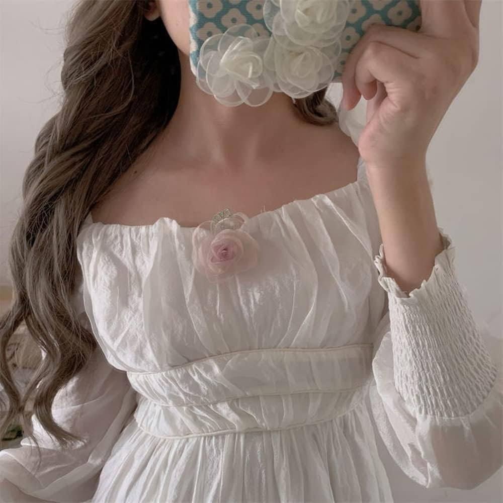 Hair Clips, Pink Flower Barrettes Hair Accessories for Women Girls Kids, Set of 2 Elegant Handmade Organza Camellia Headwear Wedding Styling Tools for Party Wedding Daily - Champagne image number 5