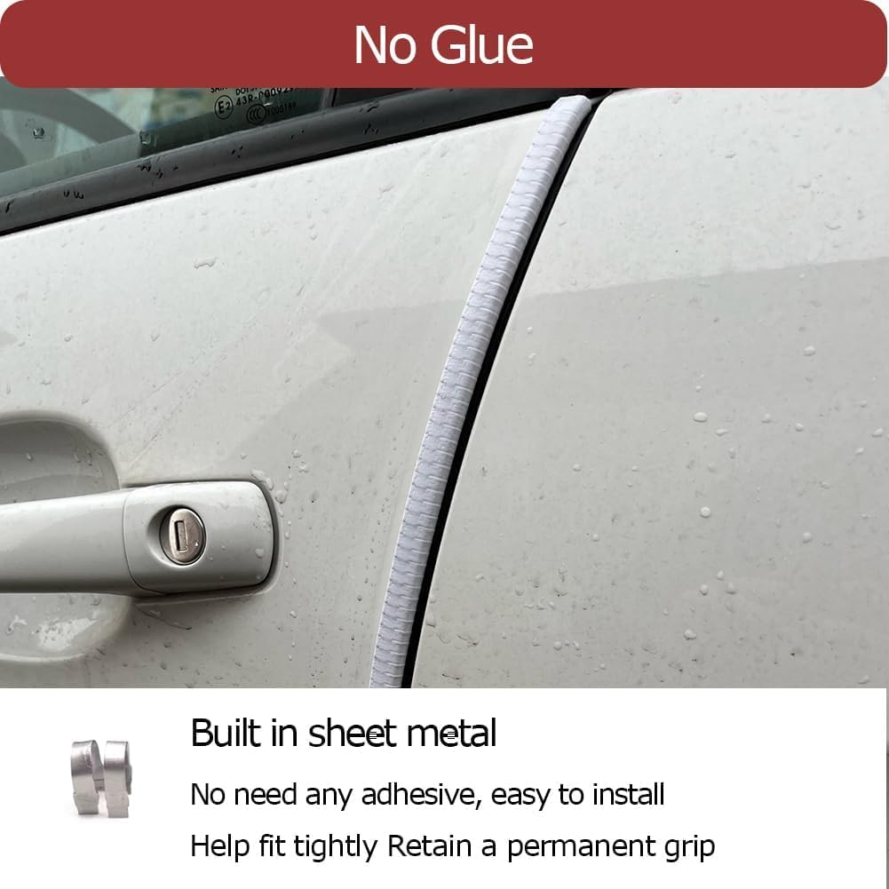 Car Door Edge Guards, Universal Rubber U Shape Car Door Trim Car Door Edge Protector, Auto Door Edge Guards for Sedans, Trucks, SUV, ATV (10 M(White)) image number 2