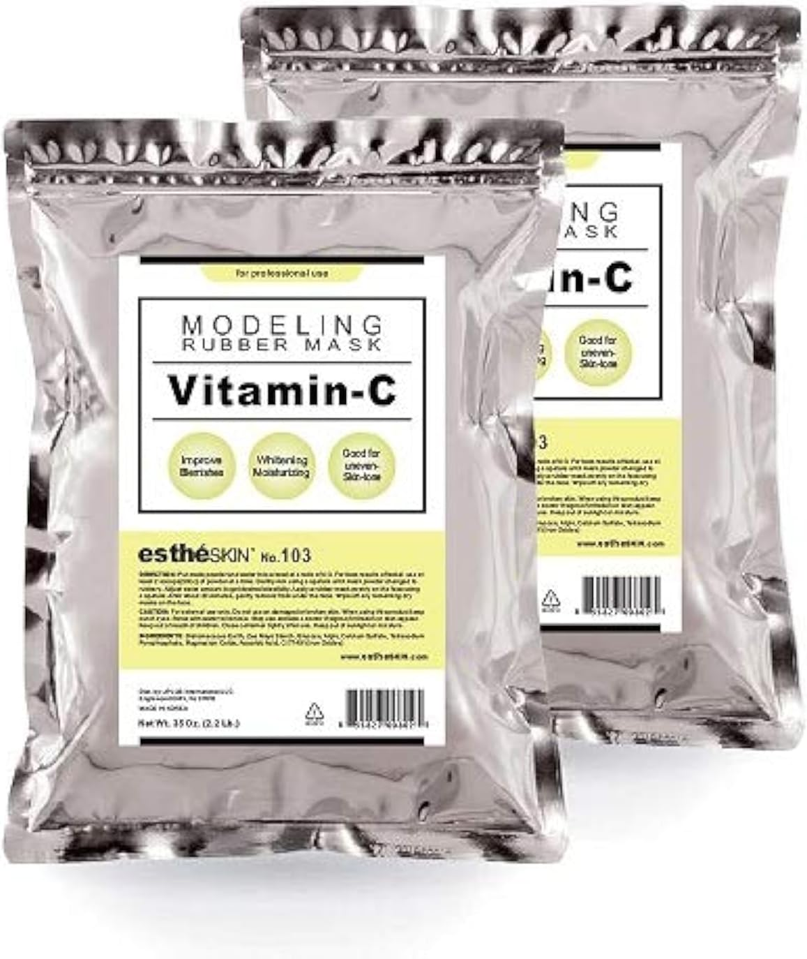 (2 Pack) Estheskin No.103 Vitamin-C Modeling Mask Powder for Professional Facial Treatment, 35 Oz.