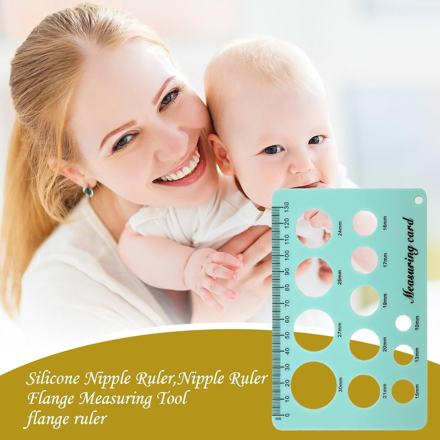 Bridle Size Guide - Breast Pump Measuring Tool, Reference Card | Practical Breastfeeding Accessory, Accurate Nipple Measurement for Optimal Comfort for New image number 2