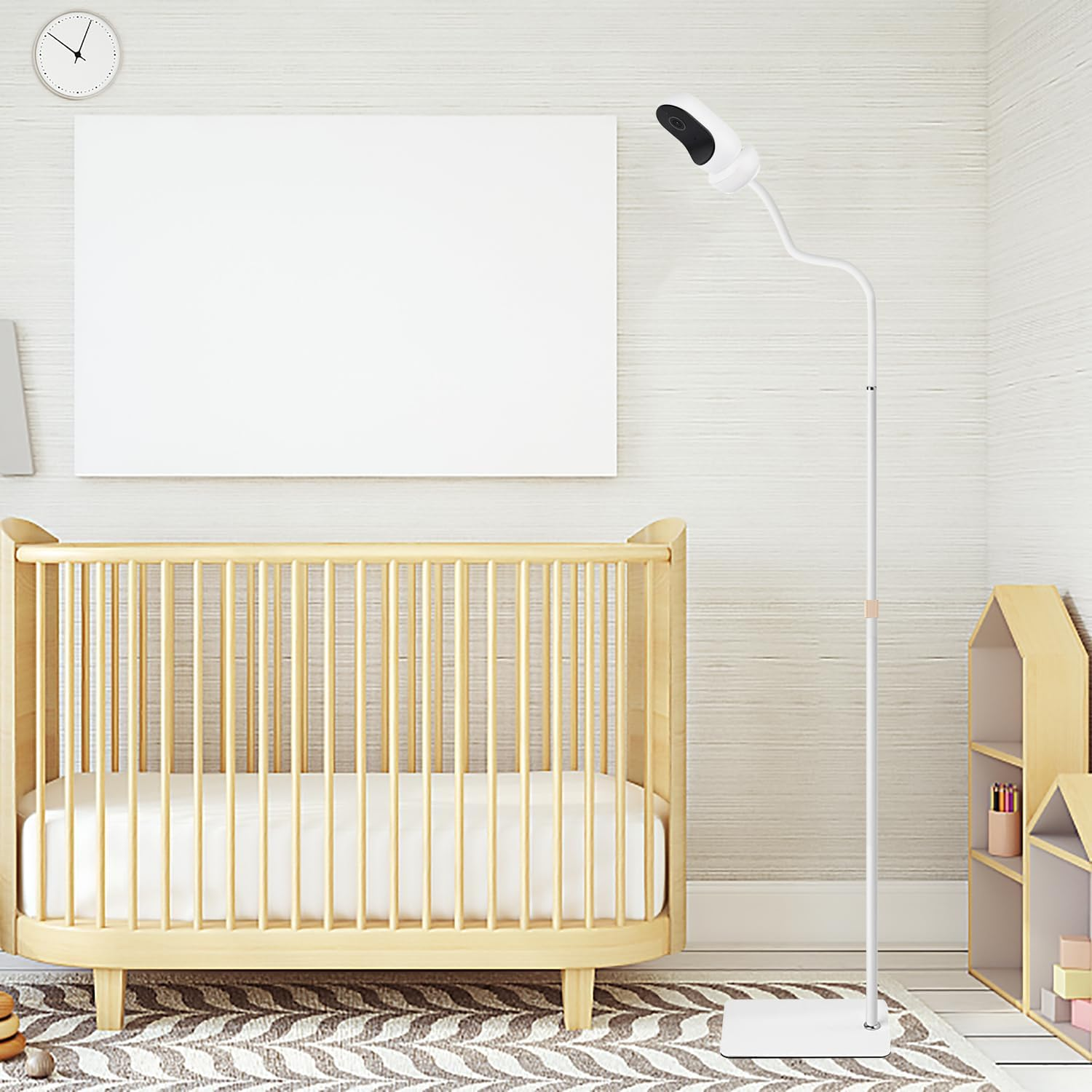 67" Adjustable Height Baby Monitor Floor Stand Holder for Nanit Pro Smart Baby Monitor & Flex Stand,Owlet Cam/Cam 2 /Owlet Duo 2, Baby Monitor,Also Cameras with 1/4 Thread Connection image number 6