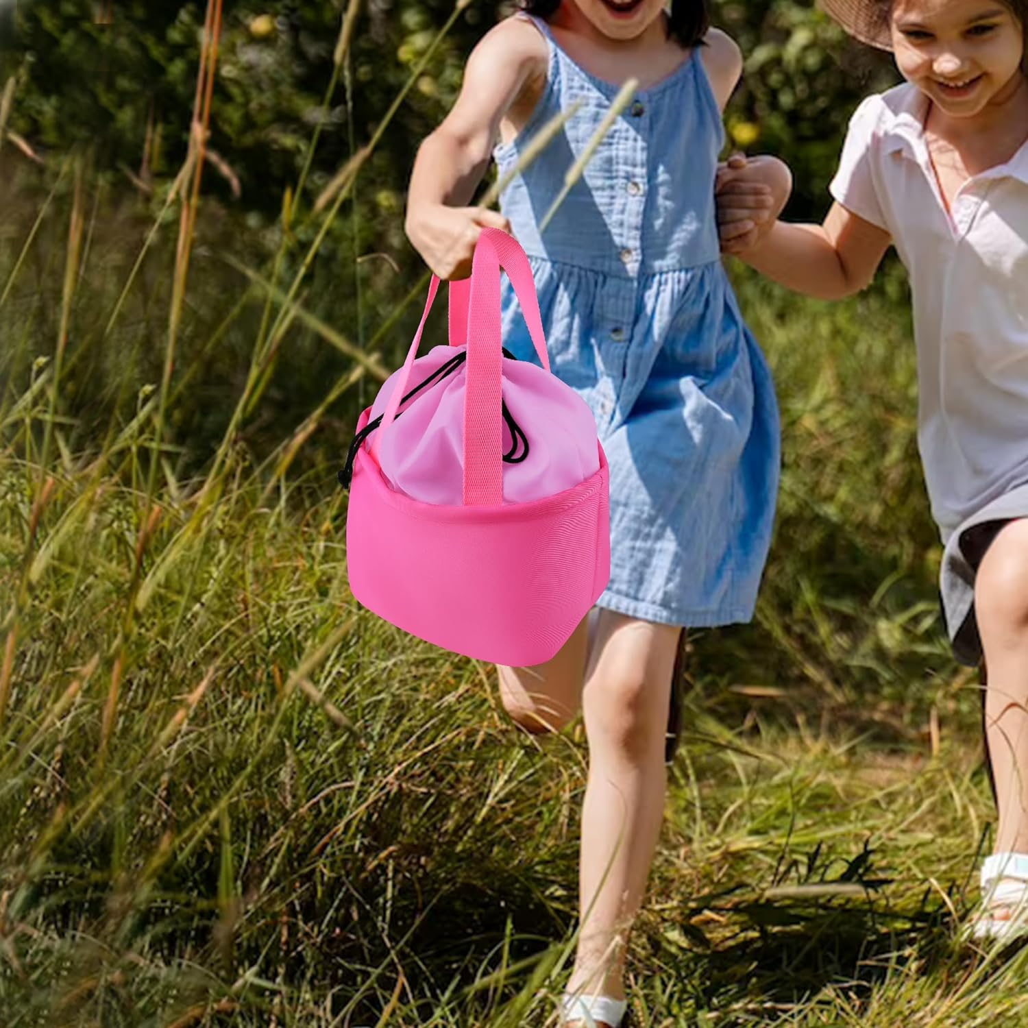 Annmore Kids Tote Bag for Toniebox Starterset, with Pockets to Hold 5-15 Tonie Characters, Compatiable with Yoto Player, Carry Multiple Yoto Cards, Pink, Modern image number 1