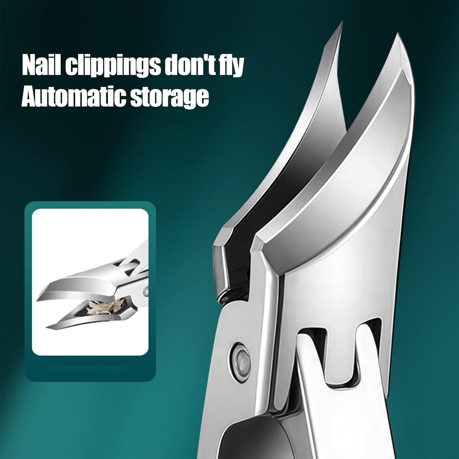 Gihioue Slanted Nail Clippers | Heavy Duty Slanted Anti-Splash Nail Trimmer | Beauty and Health Supplies for Kids Travel Salon Seniors Adults Men Household Women image number 2