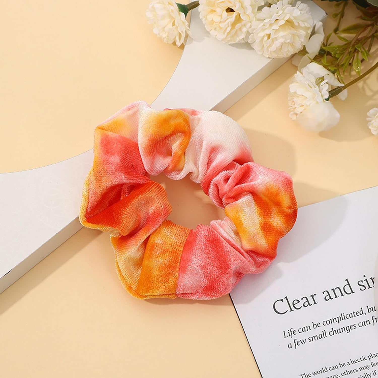 MUFEKUM Pack of 15 Women'S Tie Dye Scrunchies Velvet Hair Bobbles Women'S Hair Bands Girls Soft Elastic Cable Bobbles Hair Accessories Girls image number 1