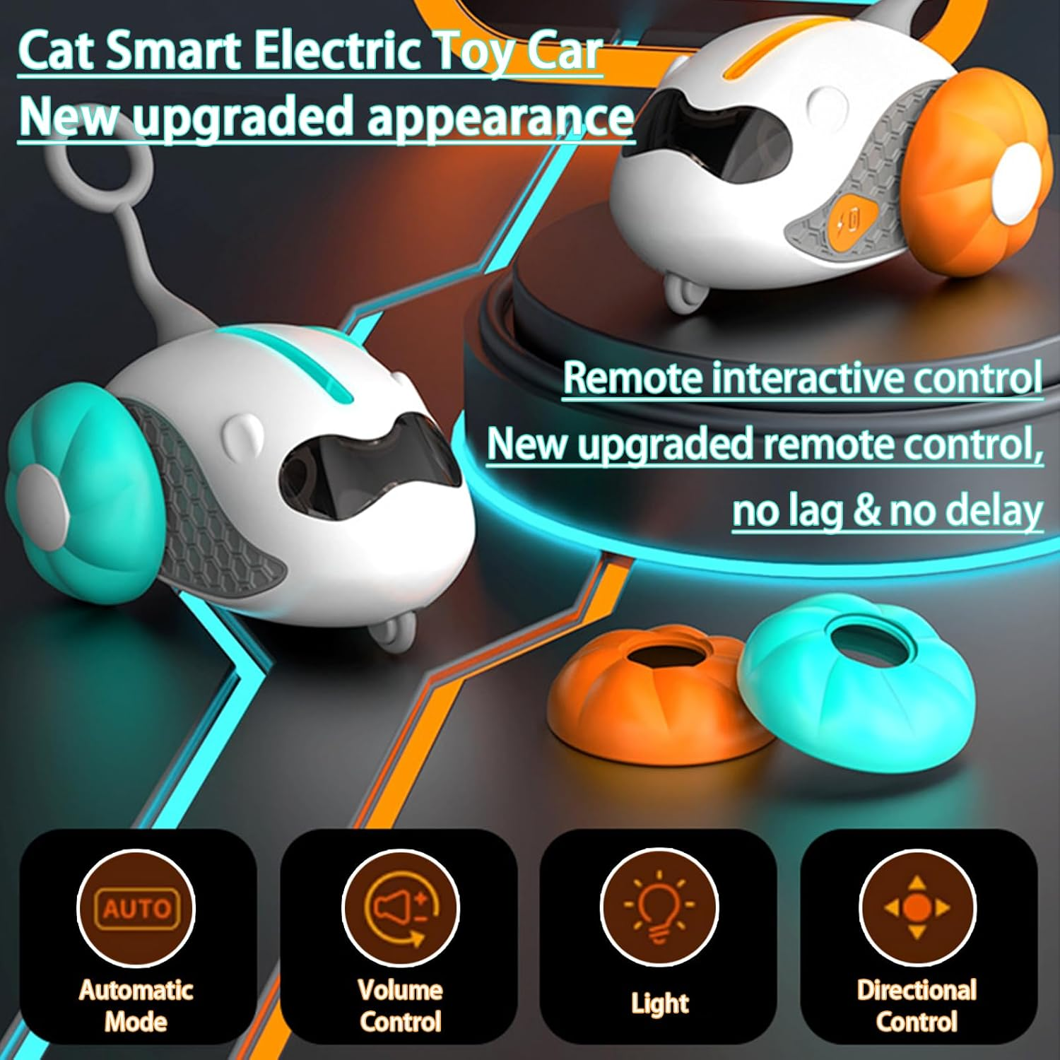 Oiuyamn Interactive Toys for Cats, 2025 Upgraded Rechargeable Joystick Remote Control, Intelligent Auto Motion Cat Toys, 2 Modes, Kitten Toys for All Breeds of Indoor Bored Cats Exercise