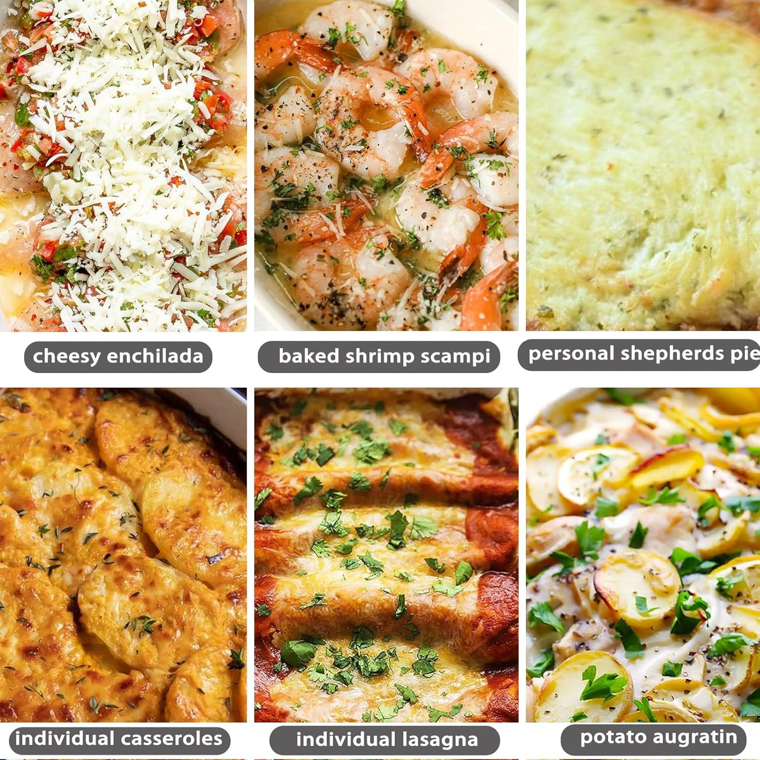 Au Gratin Baking Dishes Oven Safe, Ceramic Oval Baking Dish with Handles, Au Gratin Pans for Lasagna, Small Individual Gratin Dishes, Porcelain Mini Casserole Dish - 11.8Oz - 6Pc Set - Navy Blue