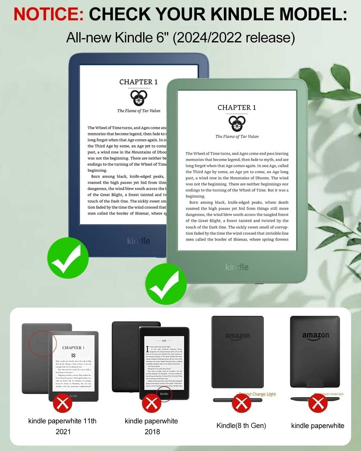 T Tersely Clear Back Slimshell Leather Case with Hand Strap for Kindle 11Th Generation 2024/2022, 6 Inch, Transparent Shockproof Magnetic Cover - Purple image number 3