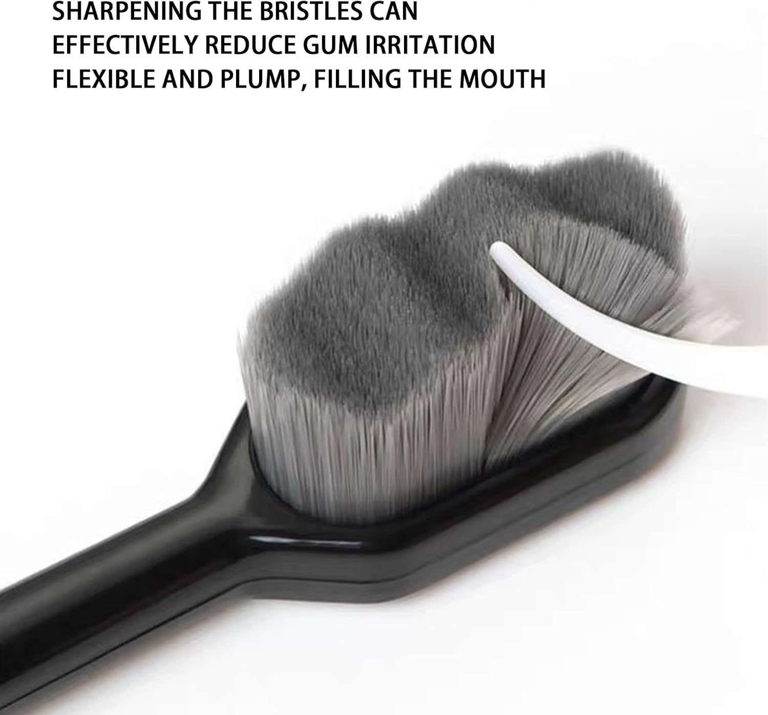 Extra Soft Toothbrush for Sensitive Gums and Teeth with 20000 Ultra Soft Bamboo Charcoal Bristles Excellent Cleaning Effect Black Wave Bristle 2 Pack image number 2