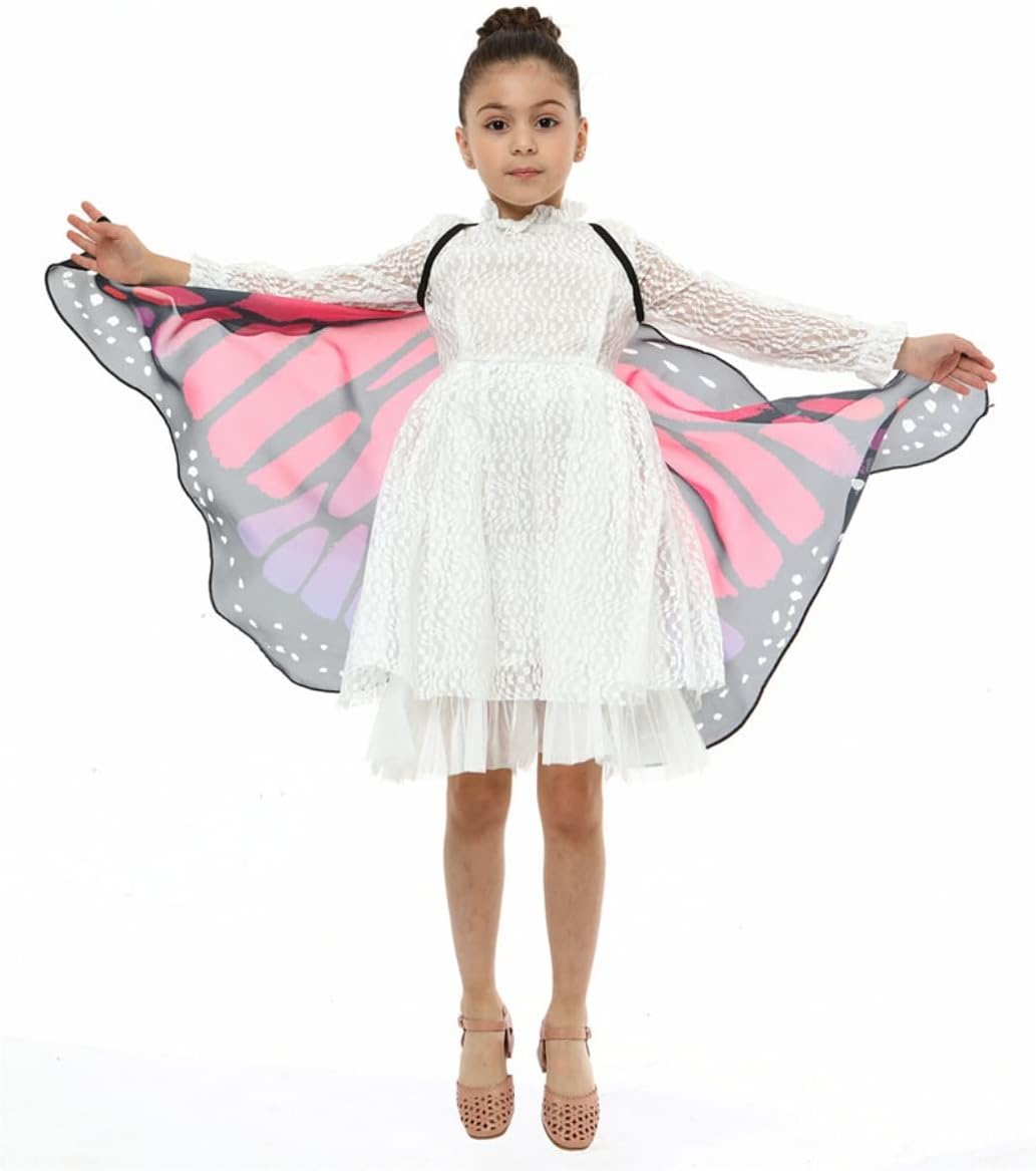 Costume Bay Kids Girls Butterfly Wings Cape Princess Scarf Fairy Wrap Cloak Shawl Book Week Halloween Costume Dress Up image number 4