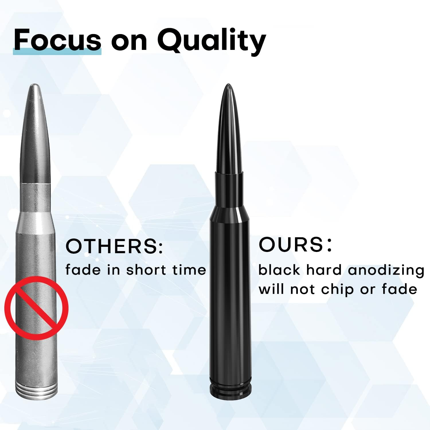 Bullet Antenna Mast Short Car Truck Vehicle Antenna Replacement for Chevy Chevrolet Silverado 1500 2500 3500 HD Avalanche GMC Sierra 1500 2500 3500 Denali Heavy Duty Pickup Trucks image number 6