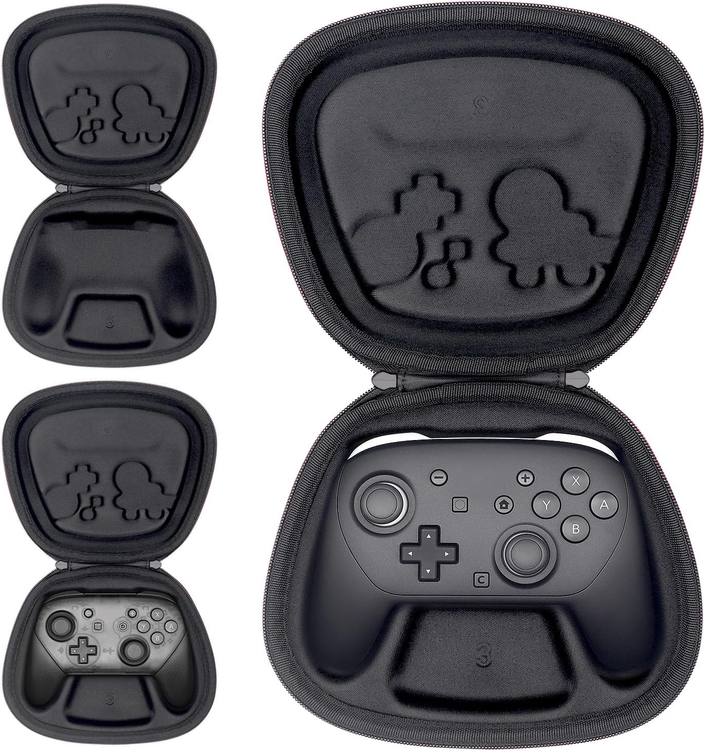 Sisma Carry Case for Switch & Switch 2 Pro Controller (2025), Hard Shell Travel Protective Case All-Around Protection Portable Carrying Bag -Black