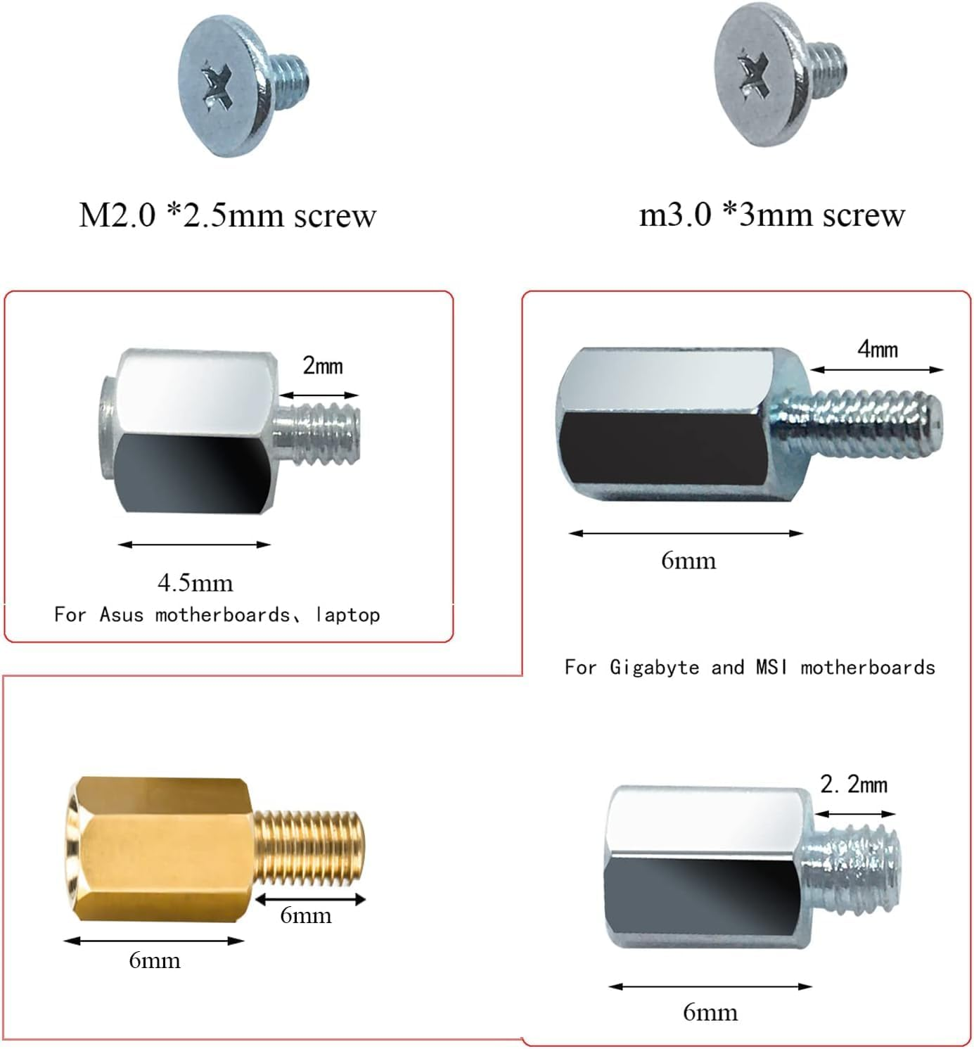 Hard Disk Laptop Repair KİT, M.2 Ssd Screws Laptop Nvme M2 Ps5 Screws Suitable for PS5 Asus & Gigabyte & MSI Motherboards image number 4