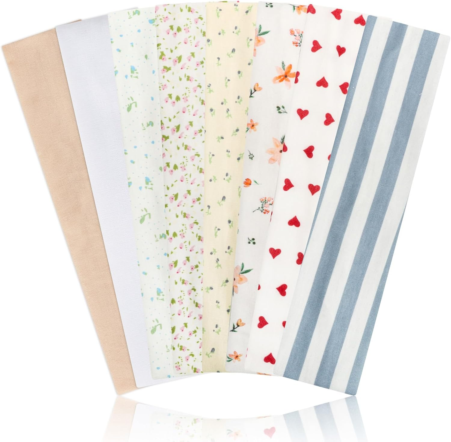 Hishexin Headbands for Women Non Slip, Stretchy Sweat Headband for Workout Yoga Running, Head Bands for Women'S Hair - 8 Pack