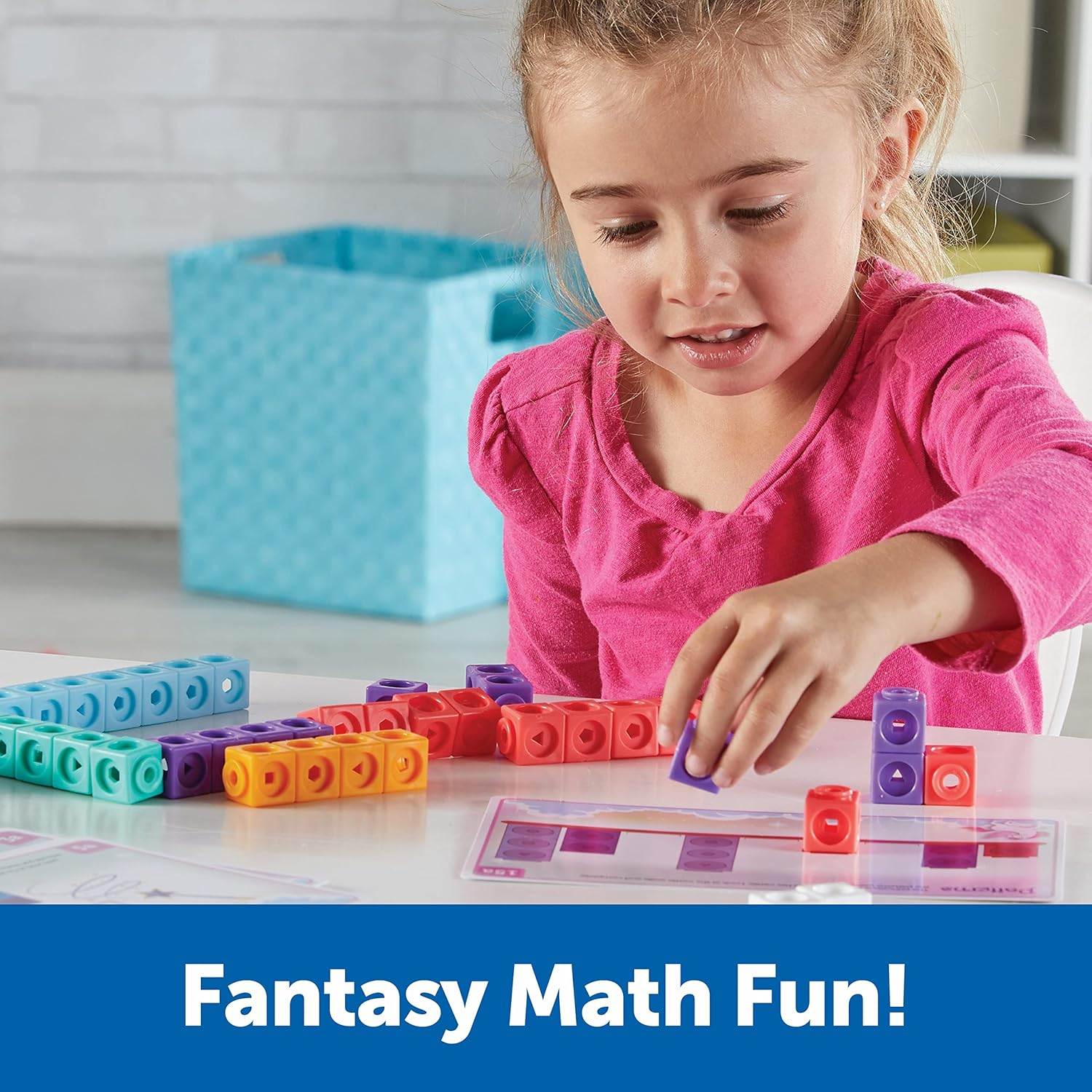 Learning Resources Mathlink Cubes Kindergarten Math Activity Set: Fantasticals! 115 Pieces, Ages 5+ Kindergarten STEM Activities, Math Activity Set and Games for Kids image number 2