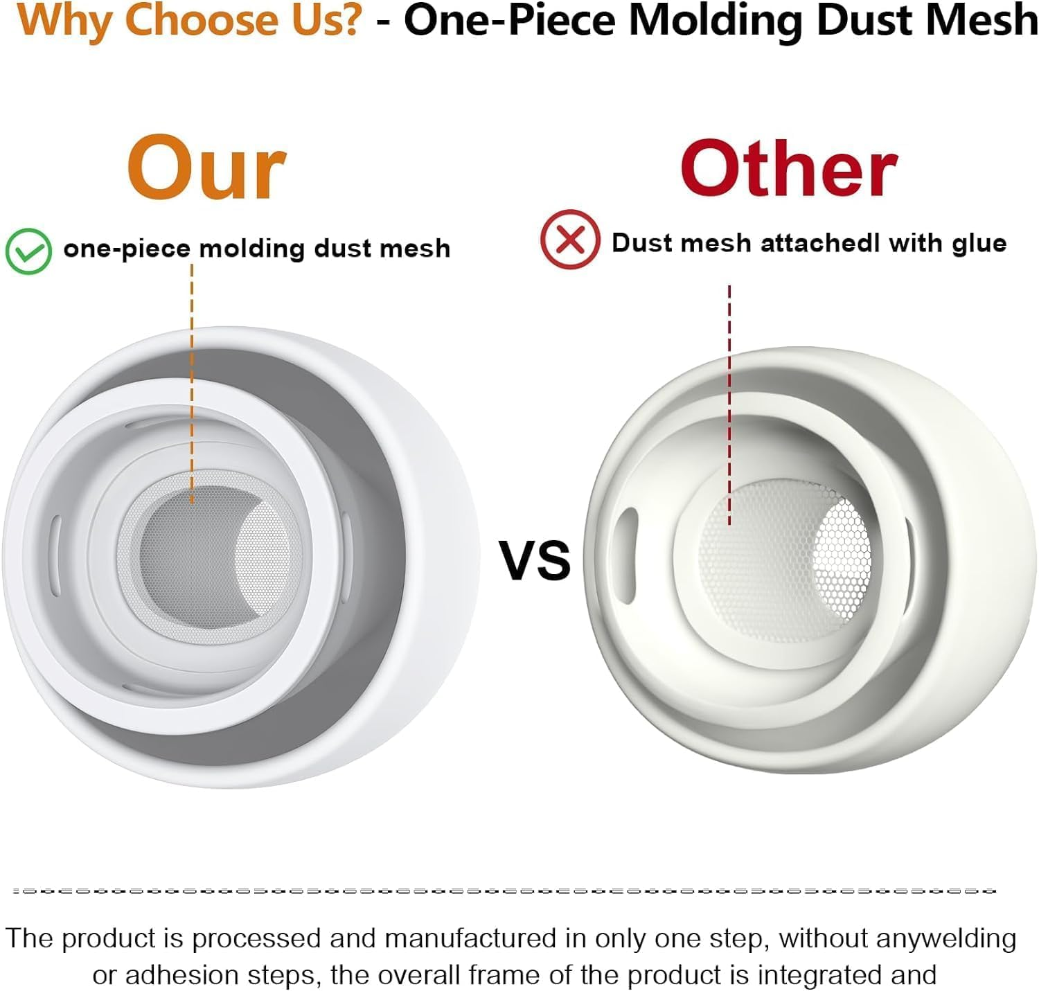 4 Pair Replacement Ear Tips for Airpods Pro & 2Nd Generation with Noise Reduction Hole, with Cleaner Pen Kit for Airpods Pro/Pro 2Nd, Built-In Dust Guard Screen, 4 Sizes (Xs/S/M/L)-White image number 1