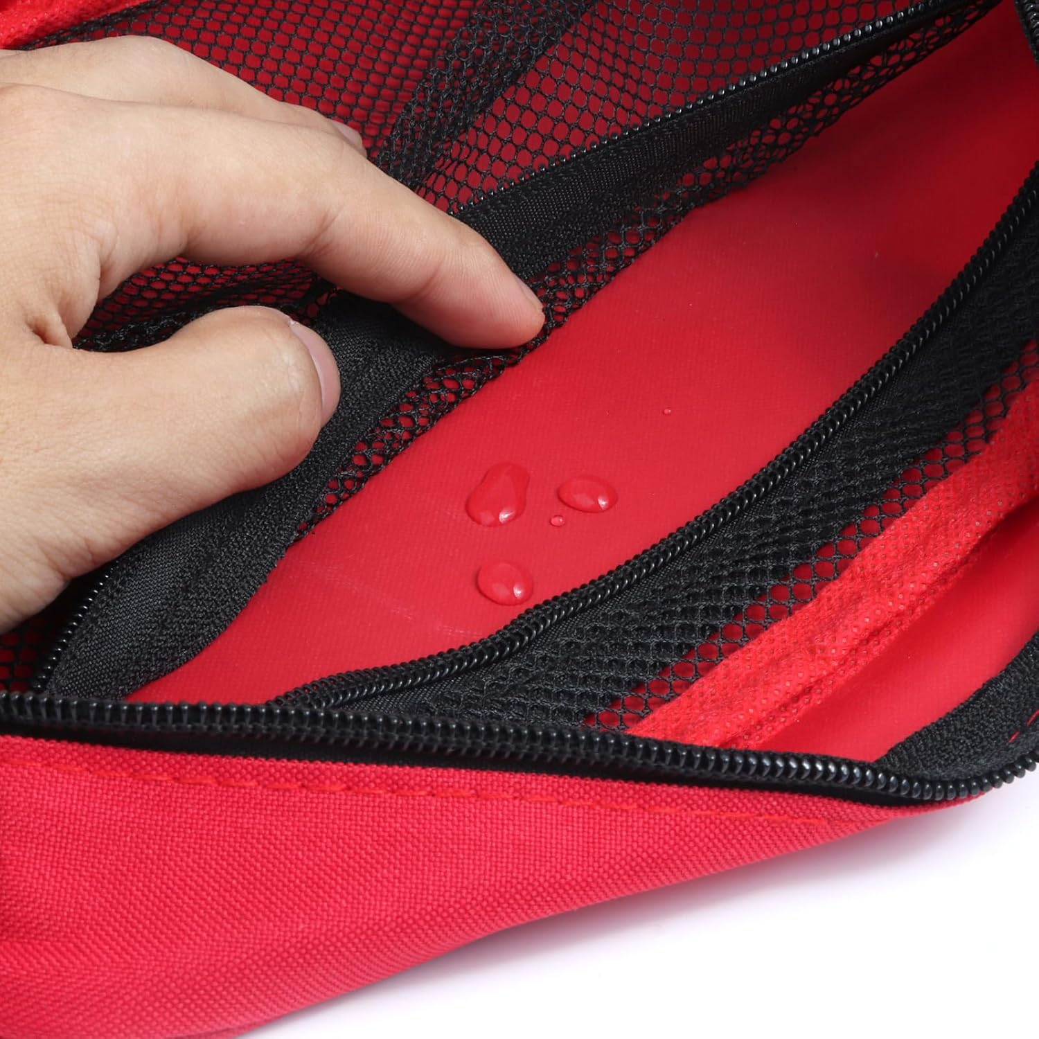 Red First Aid Bag Empty Travel Rescue Pouch Medical Bags First Responder Storage Compact Survival Medicine Emergency Bag for Car Home Office Kitchen Sport Outdoors (Red CLB) - Red Bb image number 4