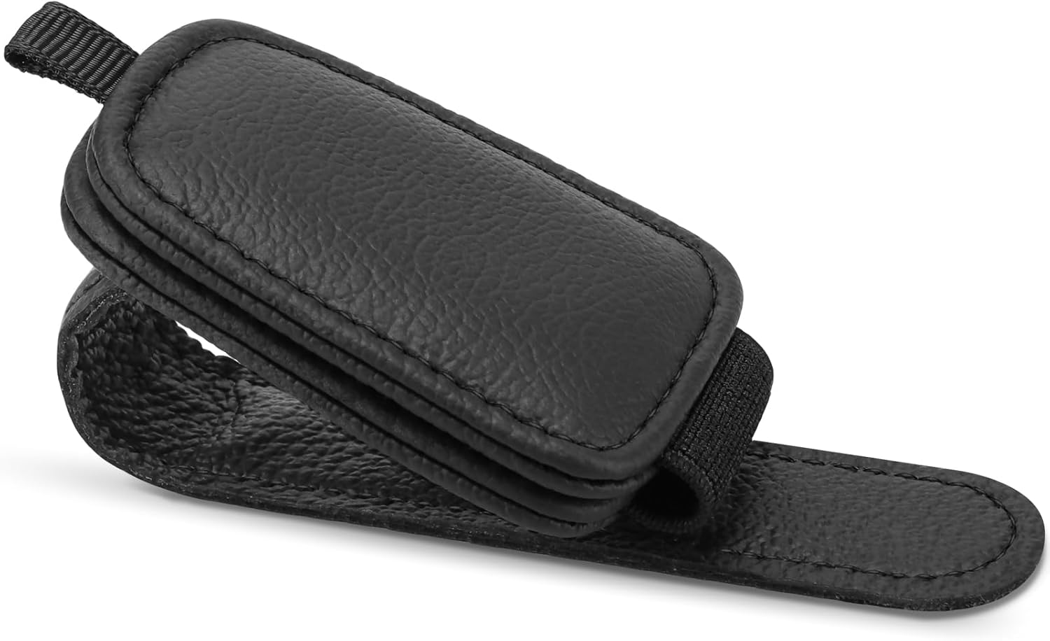 Sunglasses Holders for Car Visor, 2 Pack Magnetic Leather Sunglass Clip for Car Visor, Car Glasses Holder and Ticket Card Clip, Eyeglass Holder for Car Visor Accessories (Black)