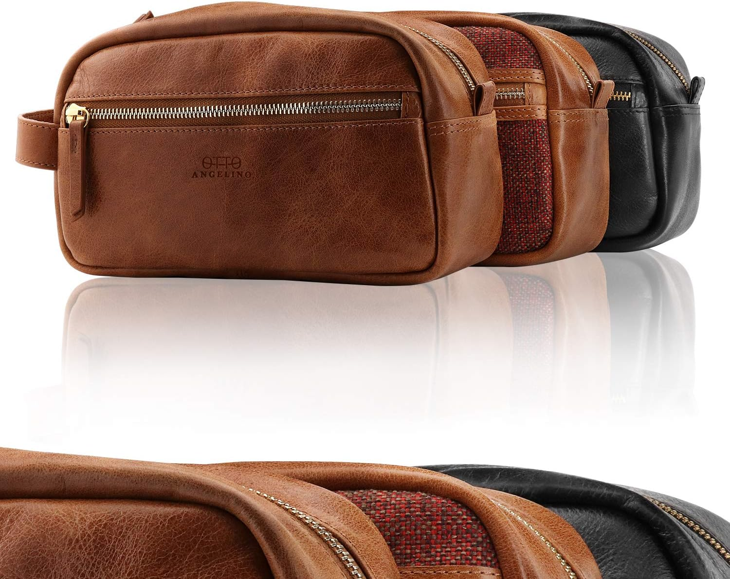 Londo Genuine Leather Travel Toiletry, Makeup, Shaving Organizer Bag - Dopp Kits - Unisex