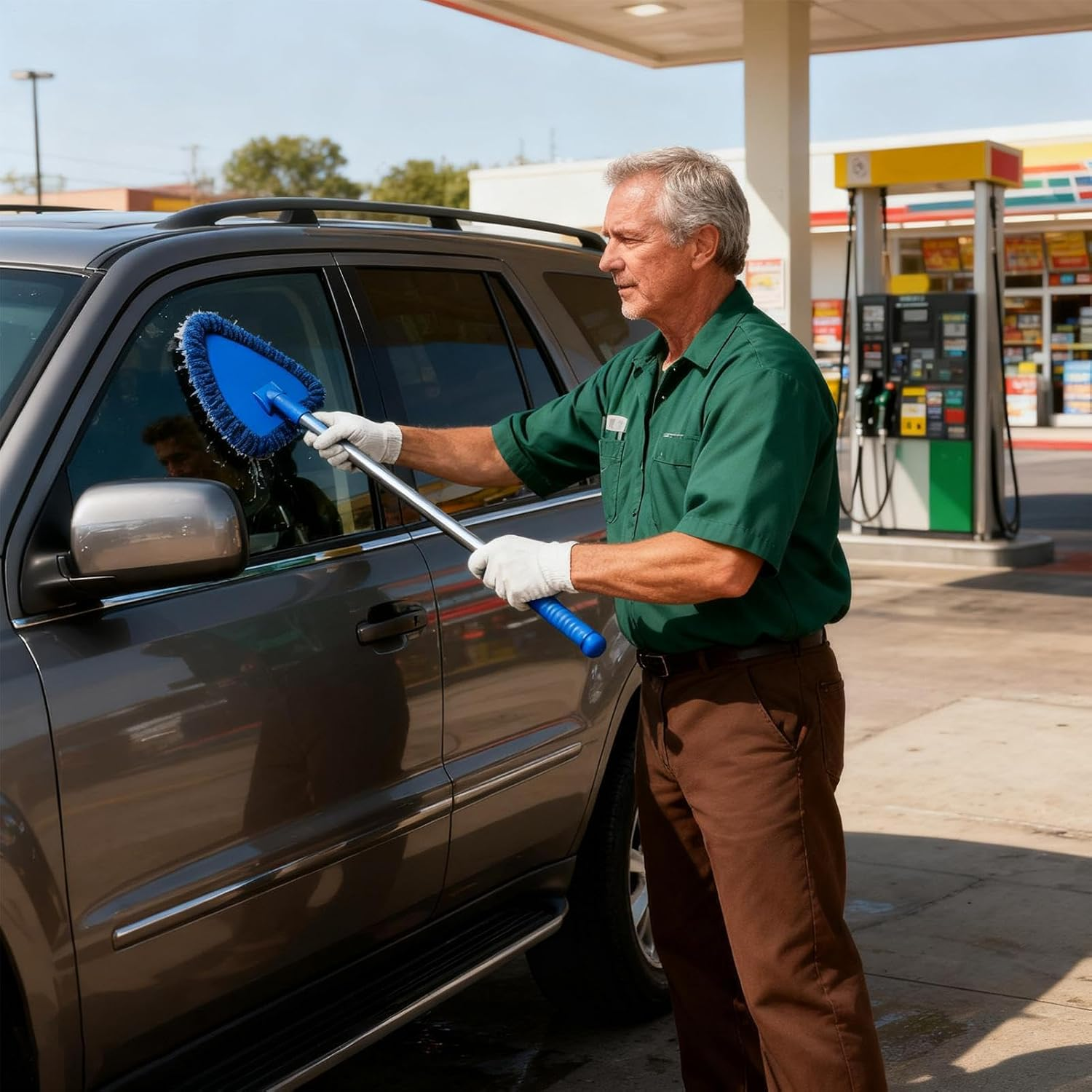 Vgvgaj Windshield Cleaner Inside,Non Slip Compact Tool,Auto Window Cleaner | for Automotive Vehicle Trunk Home Indoor Garage Outdoor Father Friend