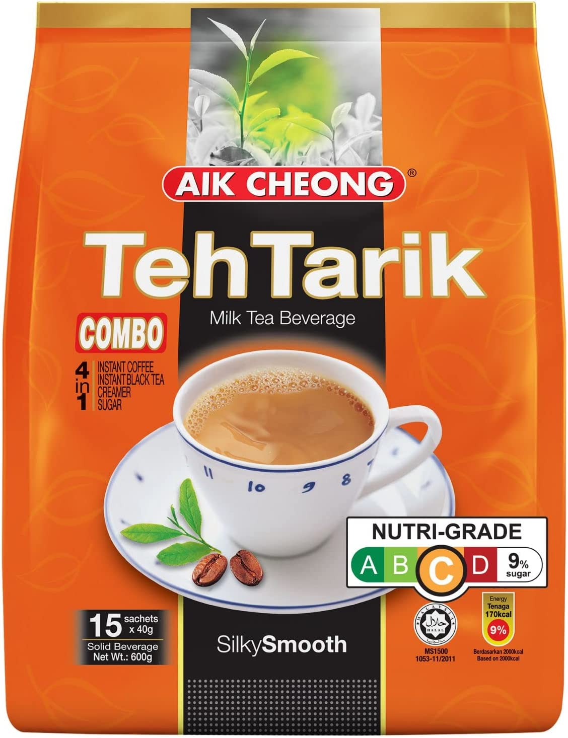Aik Cheong Teh Tarik Combo 4 in 1 Instant Tea | Malaysian Milk Tea with Coffee, Creamer and Sugar | Smooth, Aromatic and Ready-To-Enjoy Beverage | Convenient 40 G Pack of 12 Sachets image number 4